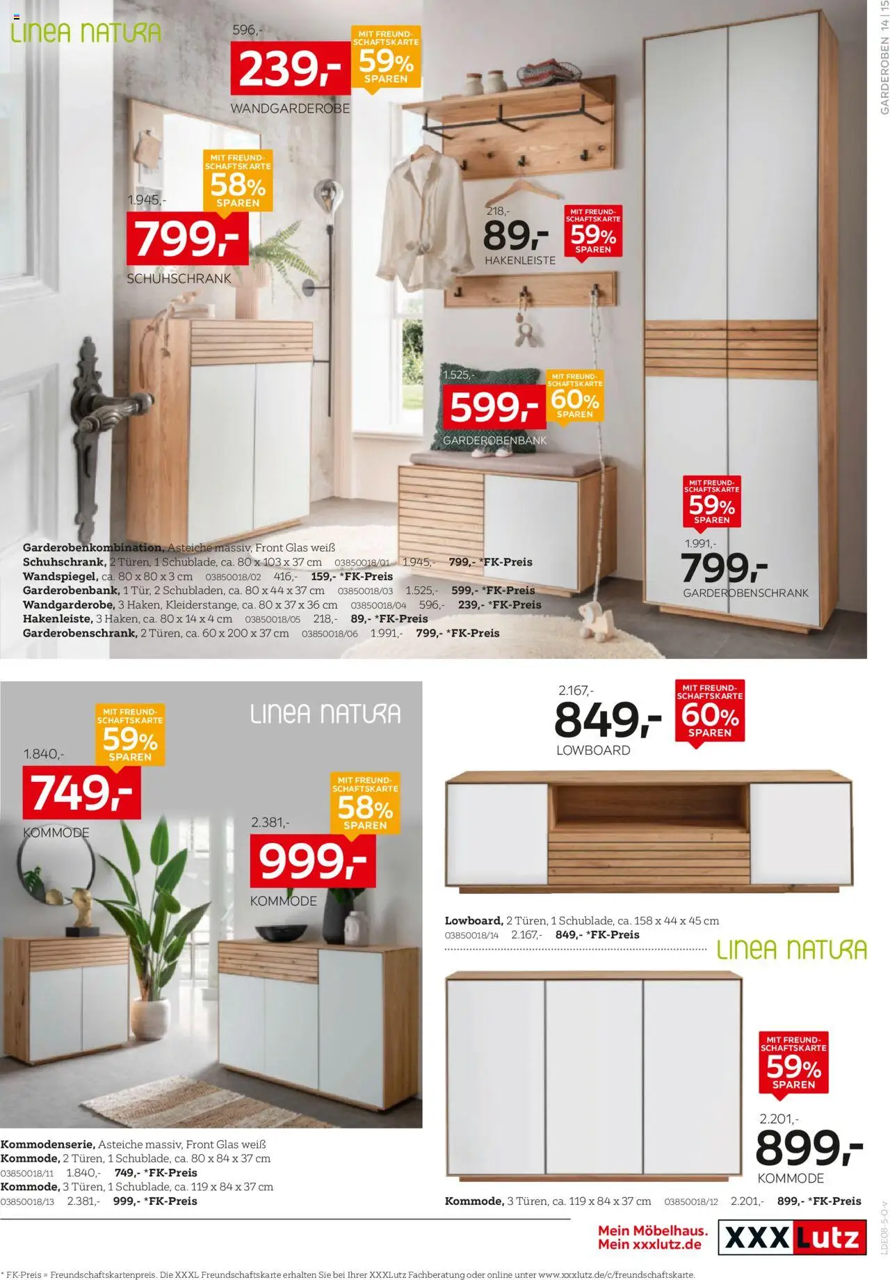 XXXL Lutz  Aufbewahrung & Deko! - gültig ab dem 28.07.2025 | Seite: 15 | Produkte: Lowboard, Kommode, Wandgarderobe, Hakenleiste