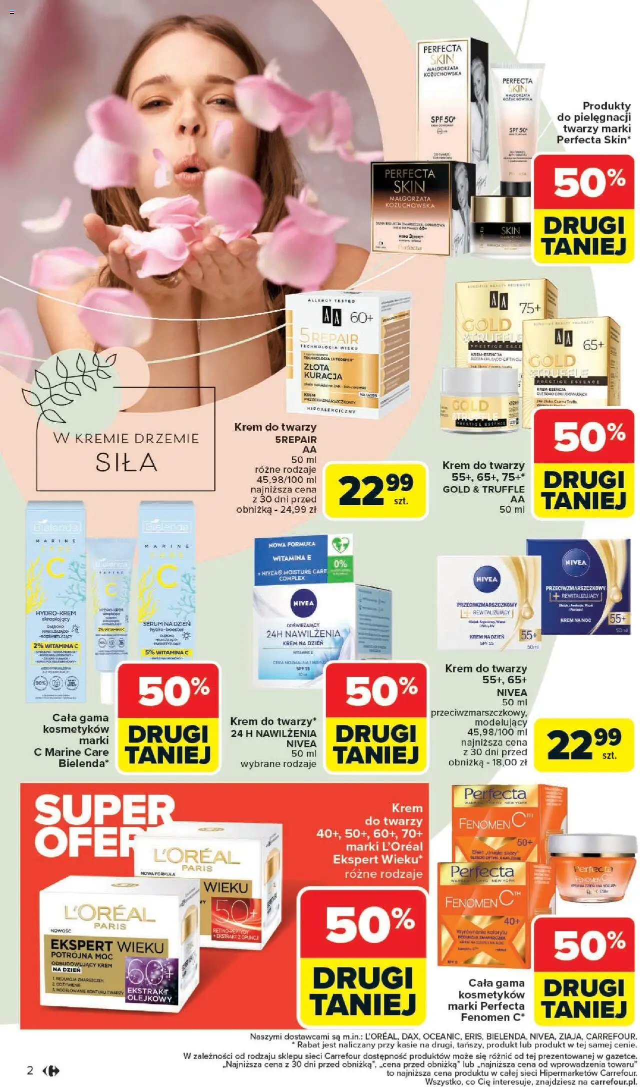Carrefour Gazetka - Zadbać o siebie od 18.08.2025 | Strona: 2 | Produkty: Krem, Krem do twarzy