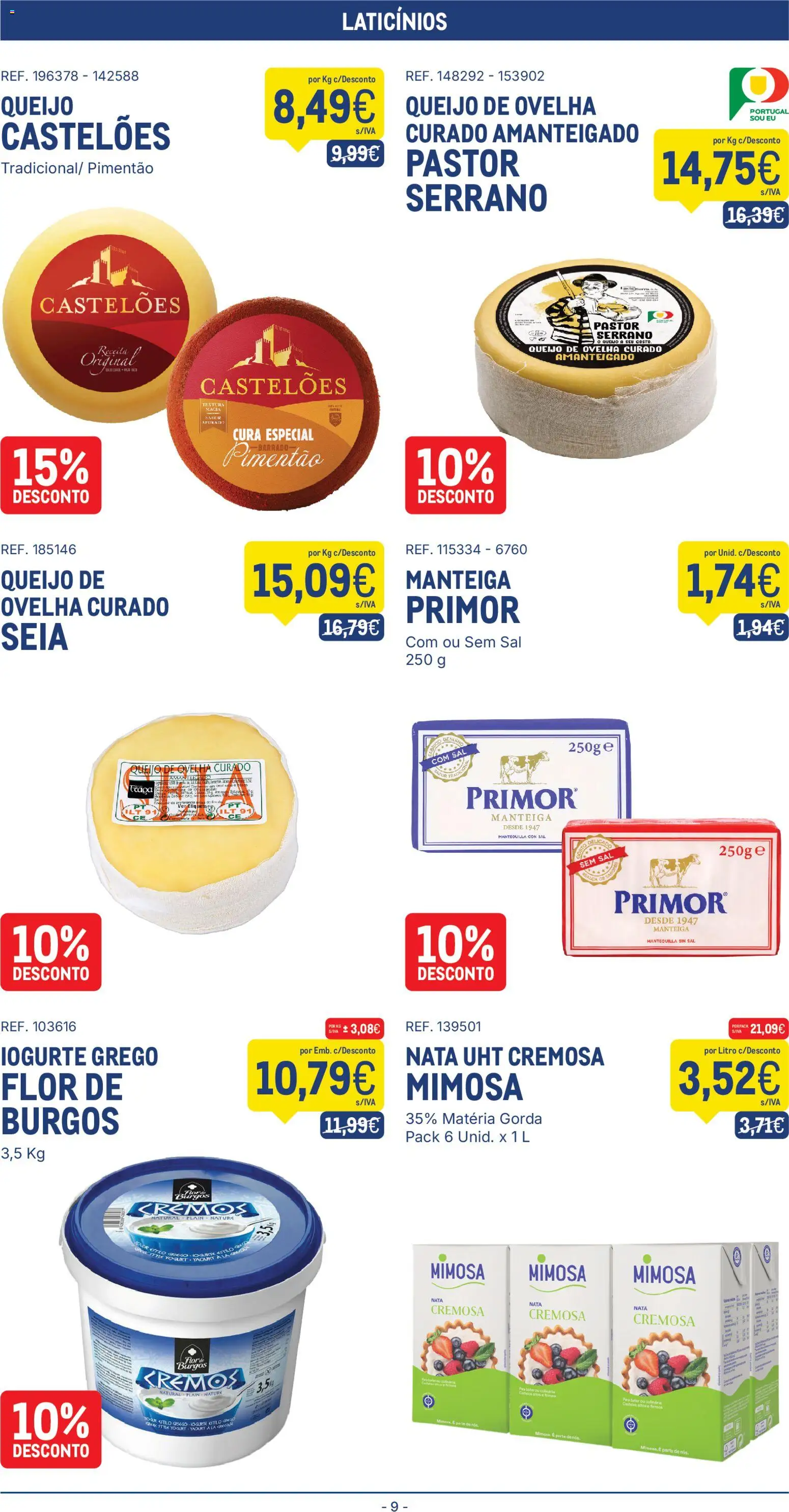 Makro folheto │ válido de 31.03.2026 | Página: 9 | Produtos: Pimentão, Manteiga, Queijo, Nata