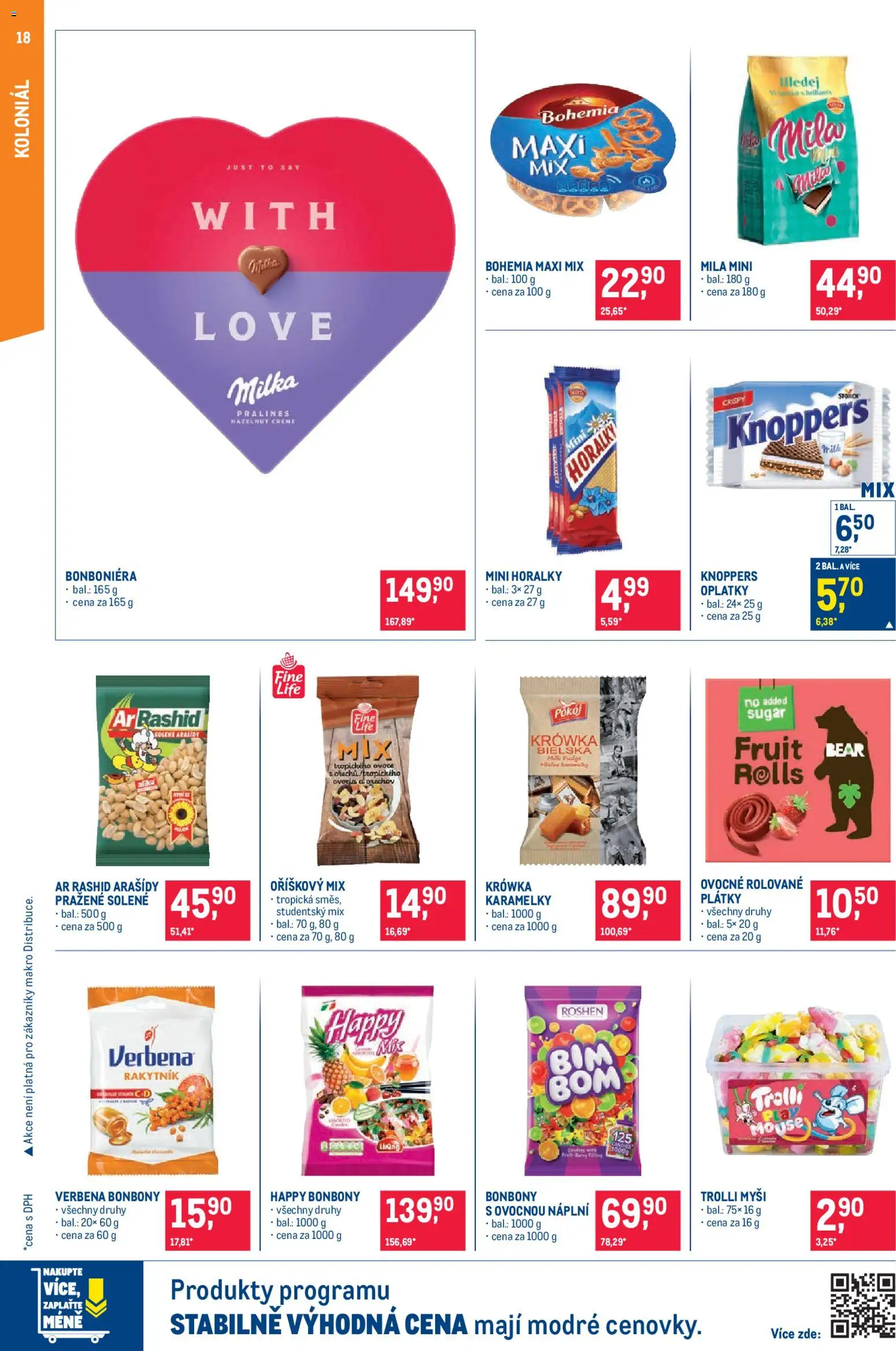 Makro leták - Pro milovníky jídla od 28.01.2026 | Strana: 18 | Produkty: Ovoce, Milka, Knoppers, Bonbóny