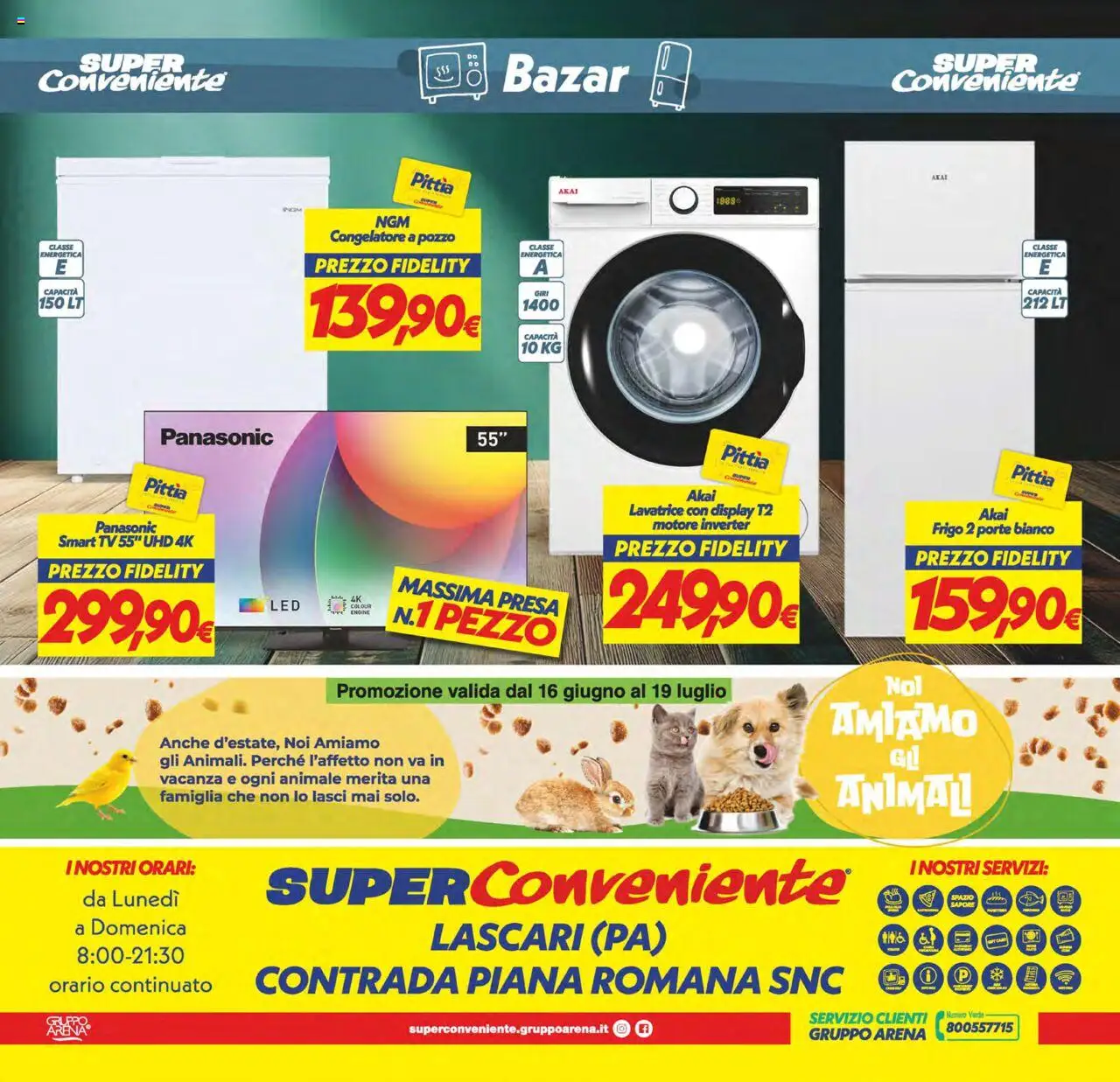 Volantino SuperConveniente del 20.06.2025 | Pagina: 32 | Prodotti: smart TV, TV, Congelatore, Presa