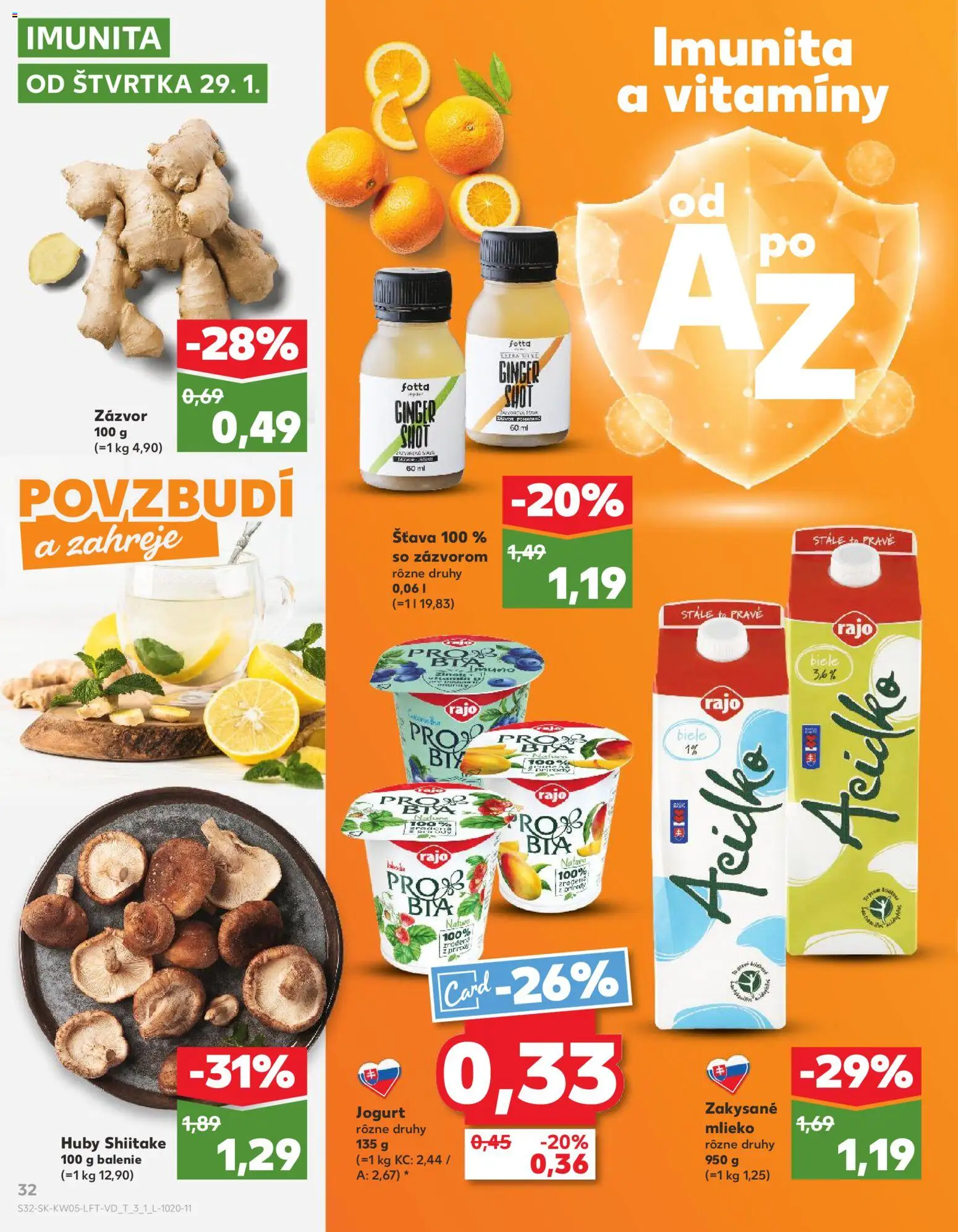 Nové Kaufland akcie – leták je platný od 29.01.2026 | Strana: 32 | Produkty: Mlieko, Jogurt, Acidko, Zakysané mlieko