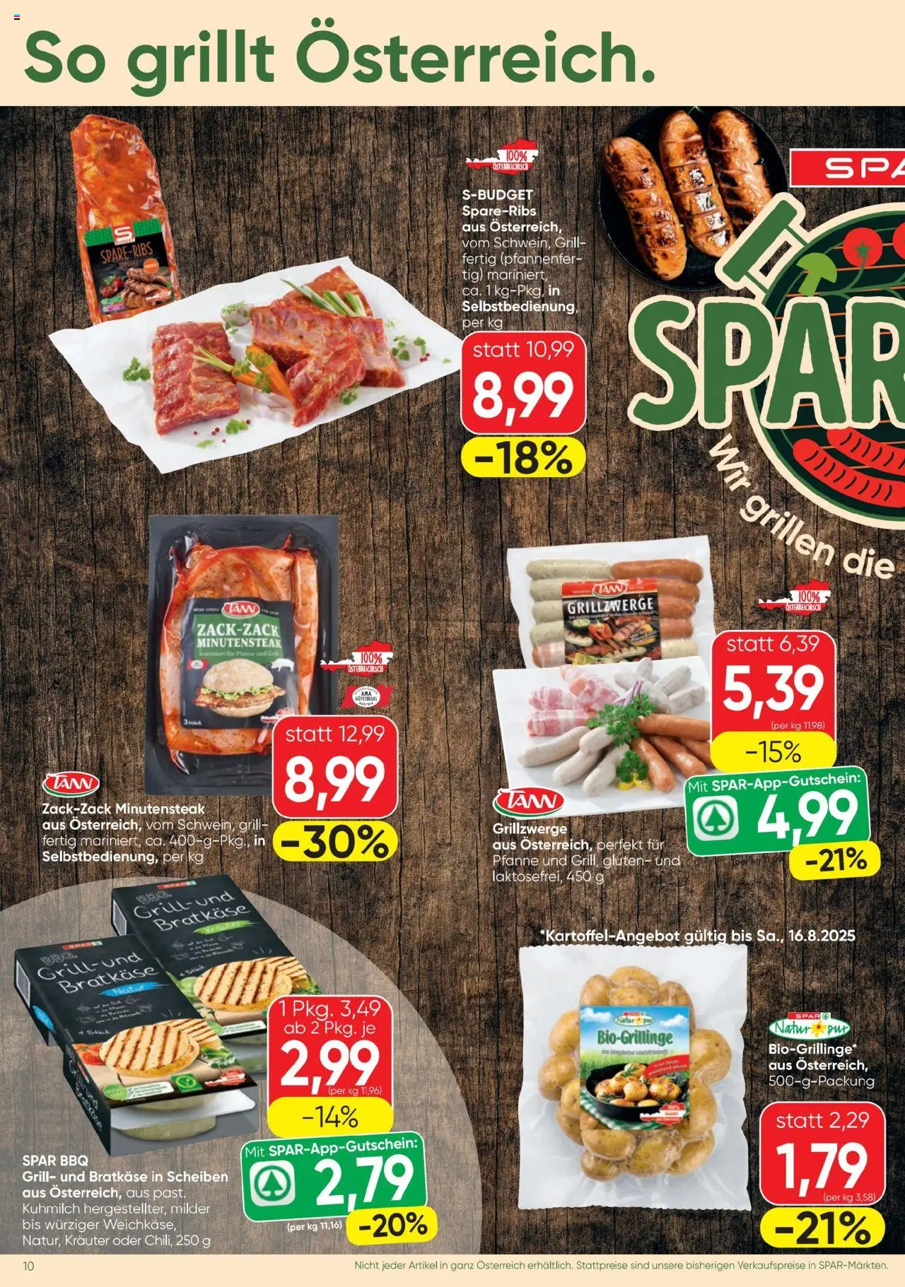 Spar Flugblatt gültig ab 14.08.2025 | Seite: 10 | Produkte: Grill