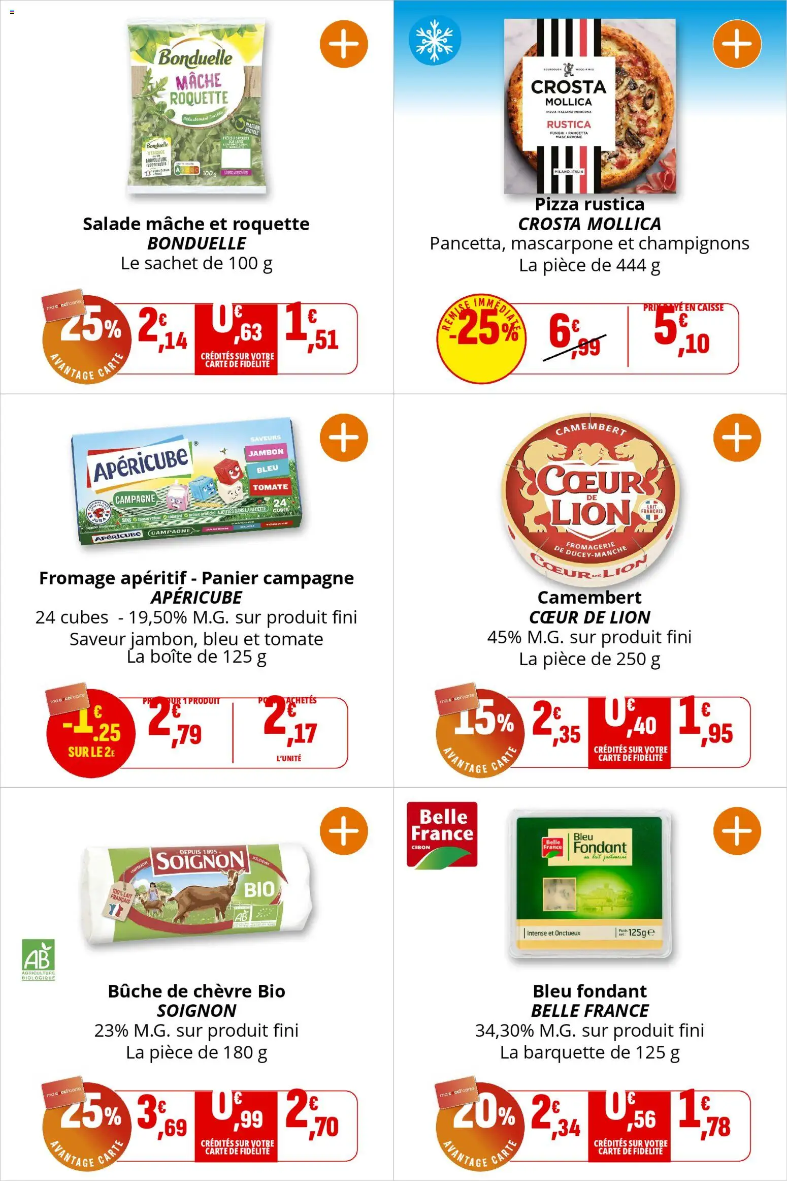 {H1} | Page: 12 | Produits: Mâche, Fromage, Pizza, Mascarpone