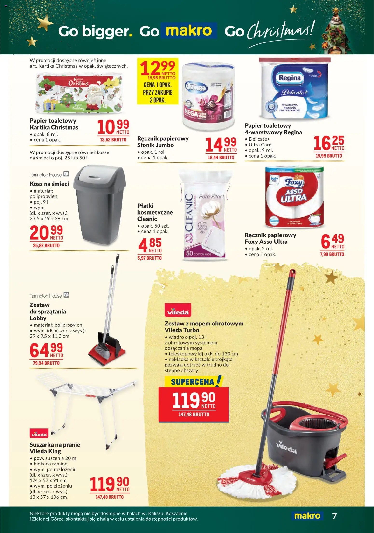 Makro Gazetka od 09.12.2025 | Strona: 7 | Produkty: Suszarka na pranie, Papier toaletowy, Płatki, Ręcznik papierowy