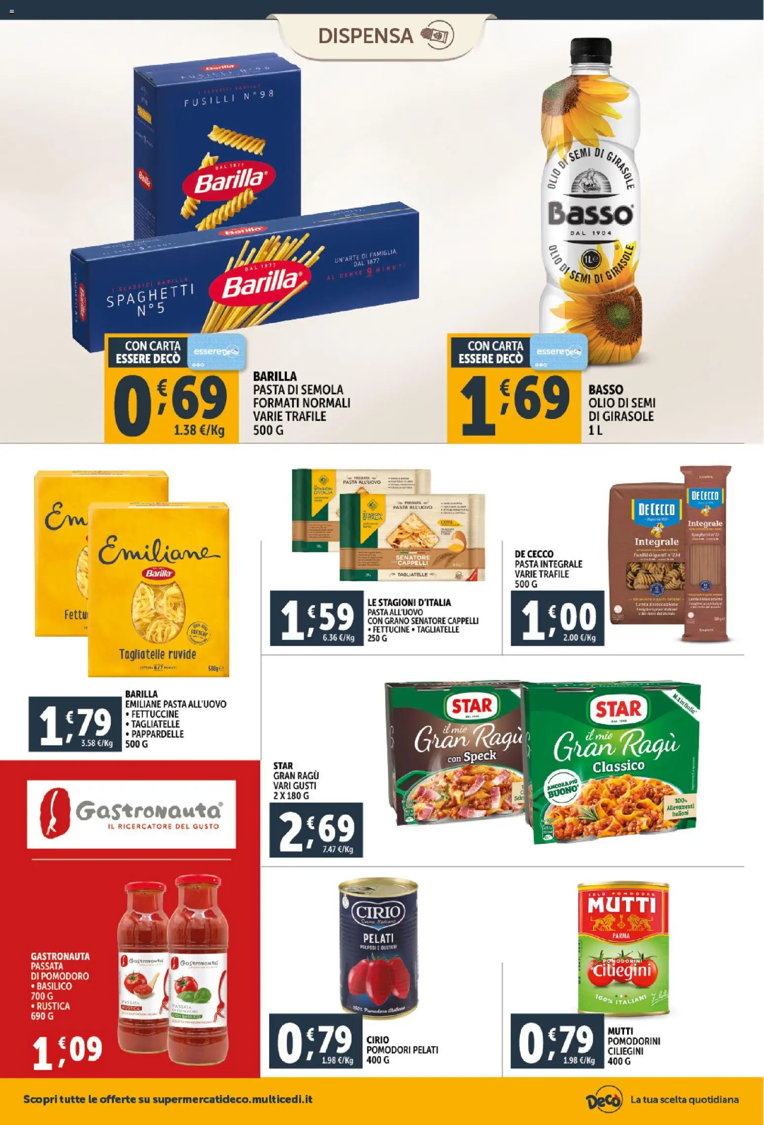 Volantino Decò del 20.01.2026 | Pagina: 14 | Prodotti: Pomodoro, Basilico, Mutti, Fettuccine