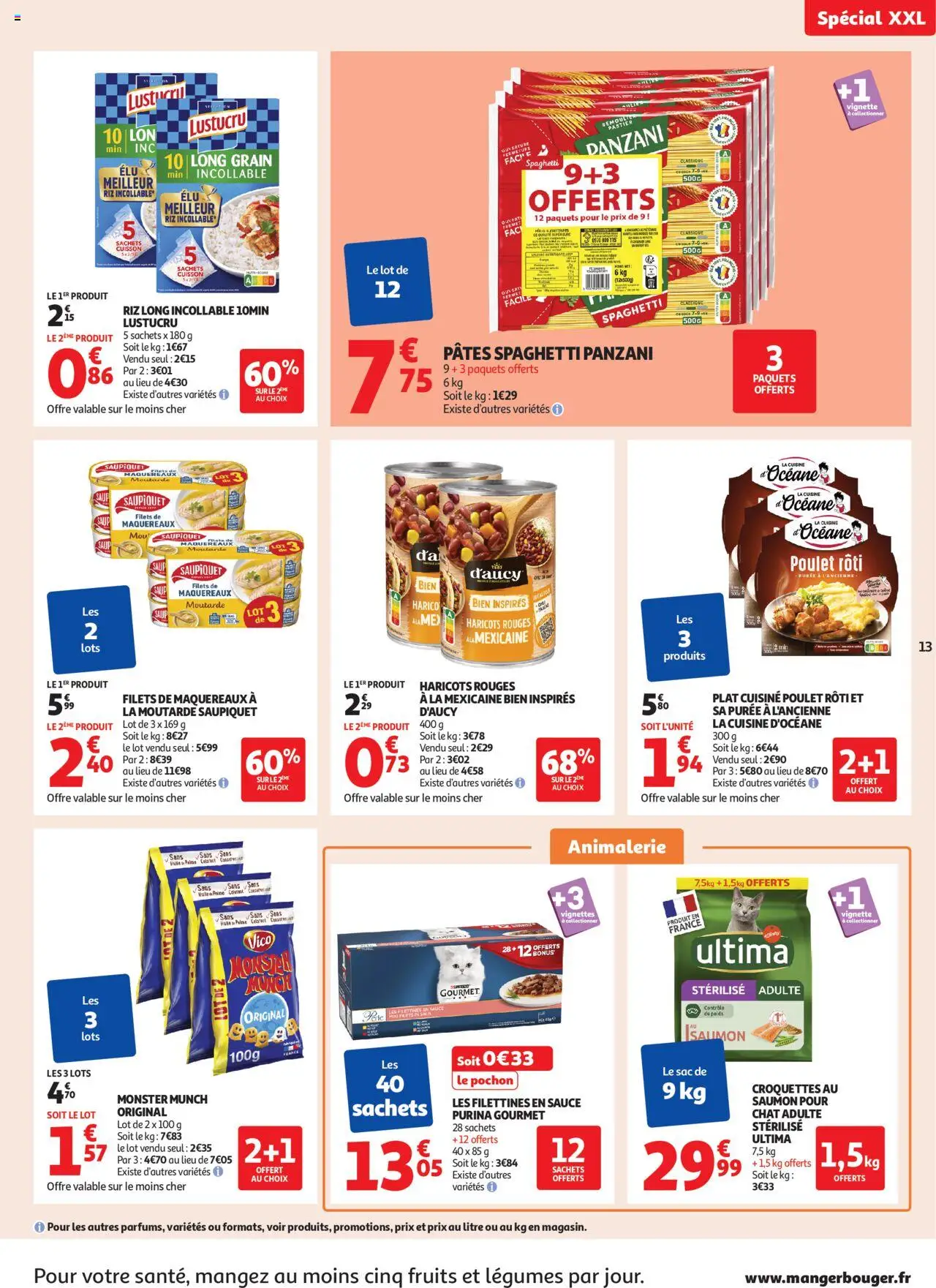  | Page: 13 | Produits: Semoule, Moutarde, Pâtes, Saumon