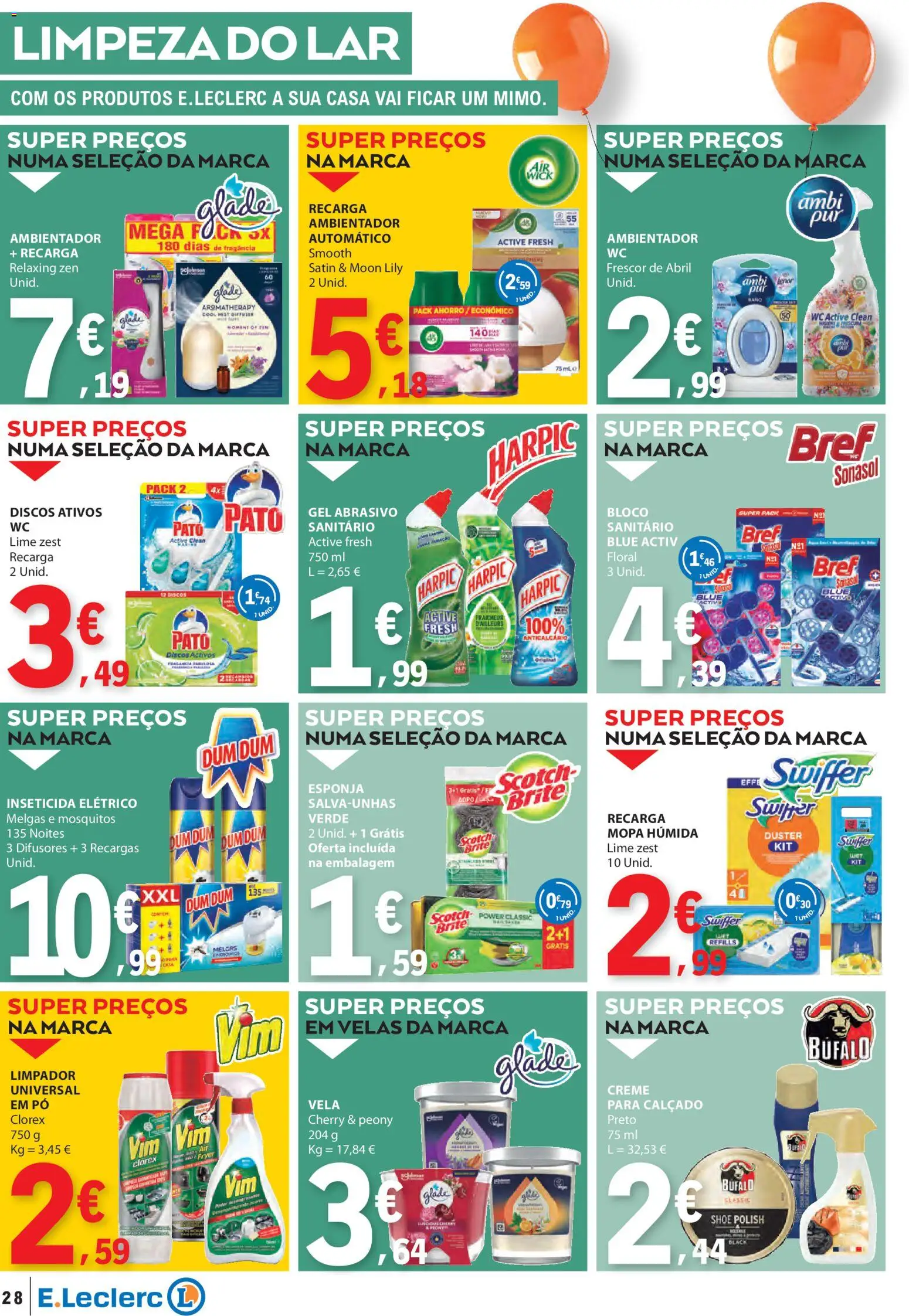 E.Leclerc folheto │ válido de 23.10.2025 | Página: 28 | Produtos: Pó, Esponja, Inseticida, Velas