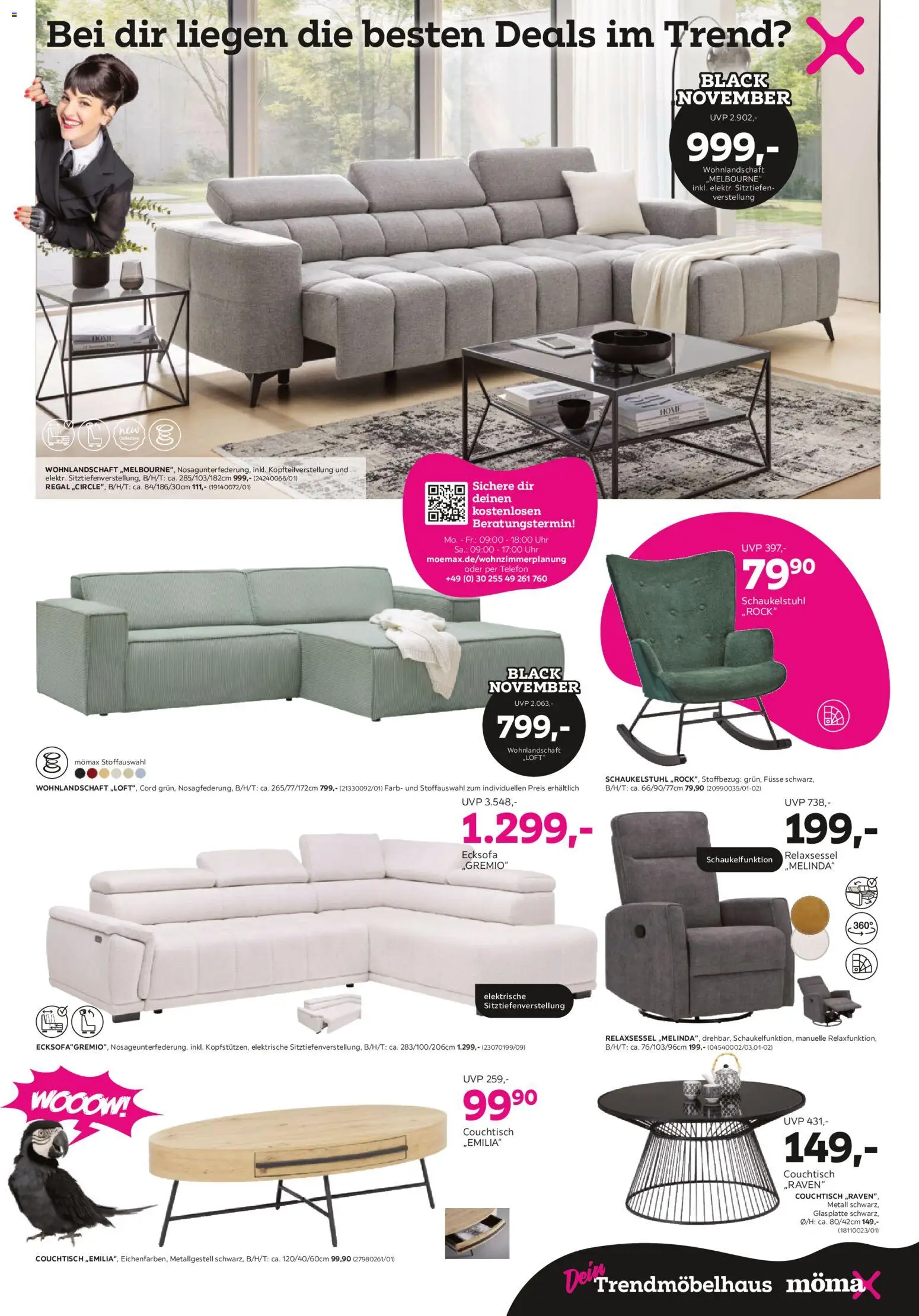 Mömax - Black Friday – gültig ab 03.11.2025 | Seite: 3 | Produkte: Wohnlandschaft, Ecksofa, Regal, Uhr
