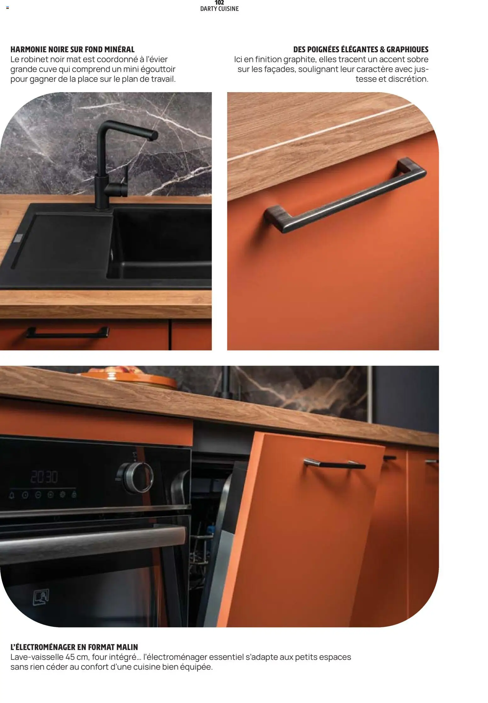 {H1} | Page: 102 | Produits: Égouttoir, Four, Poignées, Jus