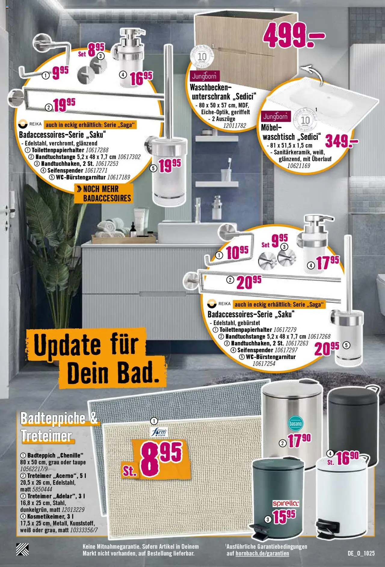 Hornbach Prospekt 	 – gültig ab 04.10.2025 | Seite: 7 | Produkte: Waschbecken, Seifenspender, Waschtisch, Unterschrank