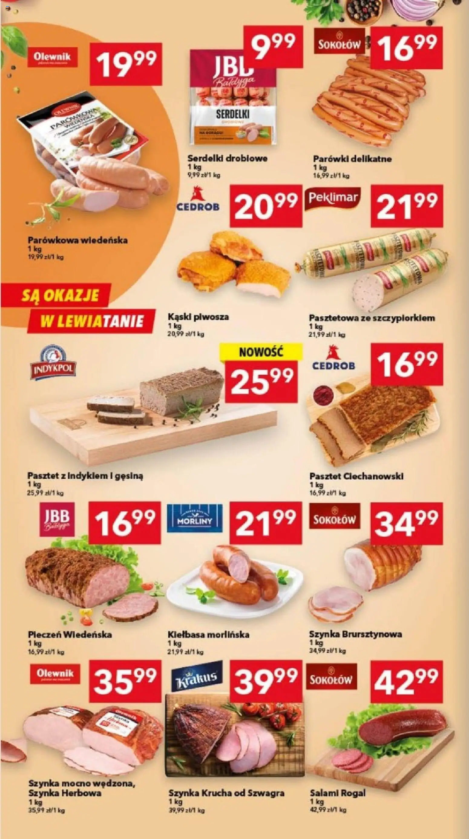 Lewiatan gazetka - Bydgoszcz od 06.11.2025 | Strona: 2 | Produkty: Kiełbasa, Parówki, Szynka, Salami