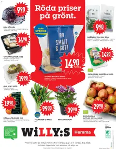 Willys - Aktuella reklamblad Willys Hemma - Förhandsvisning av reklamblad från butik Willys aktuell från 02.02.2026 | Sida: 4 | Produkter: Galler, Papper, Kiwi, Rödkål