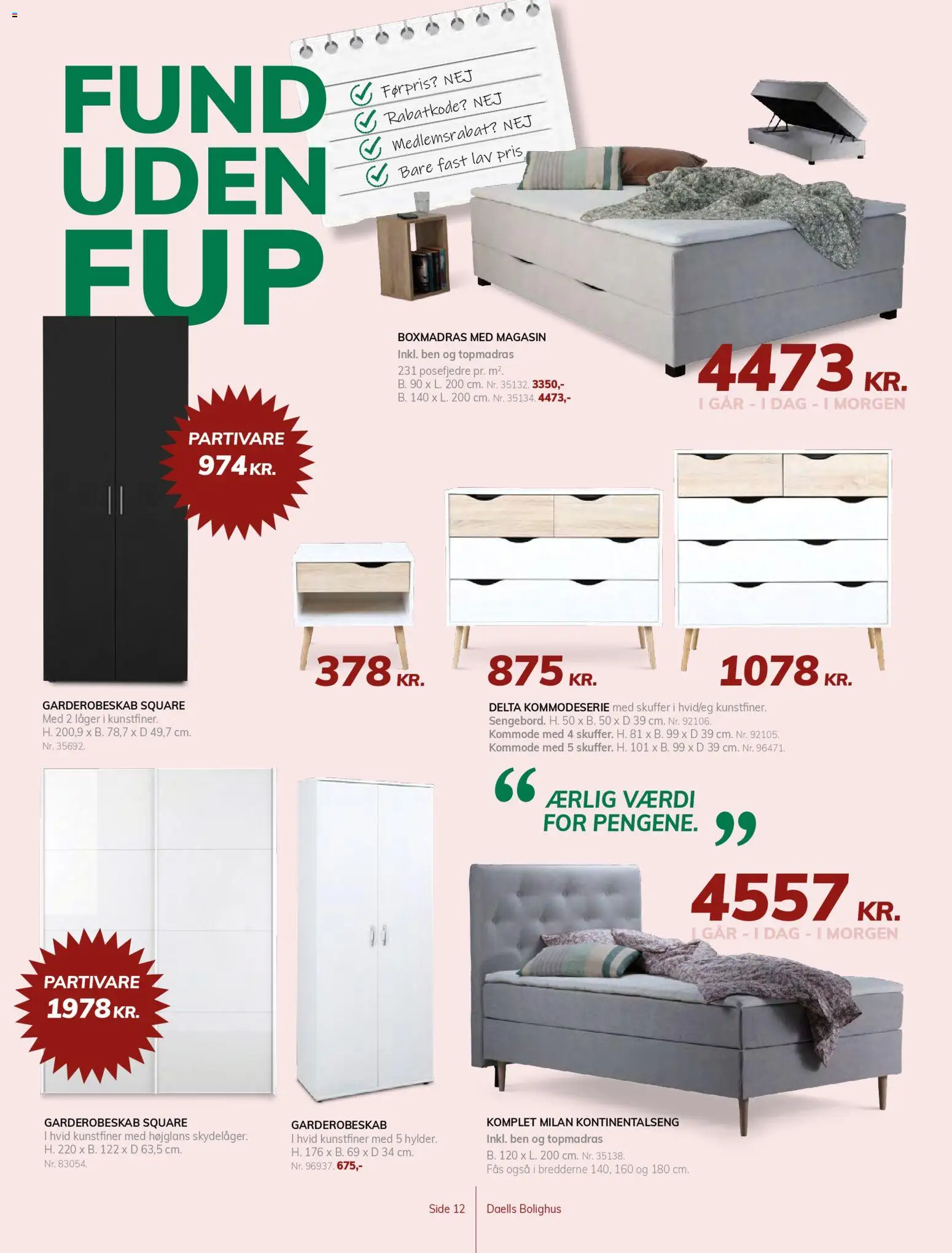 Daells Bolighus tilbudsavis – gyldig fra 14.01.2026 | Side: 12 | Produkter: Kommode