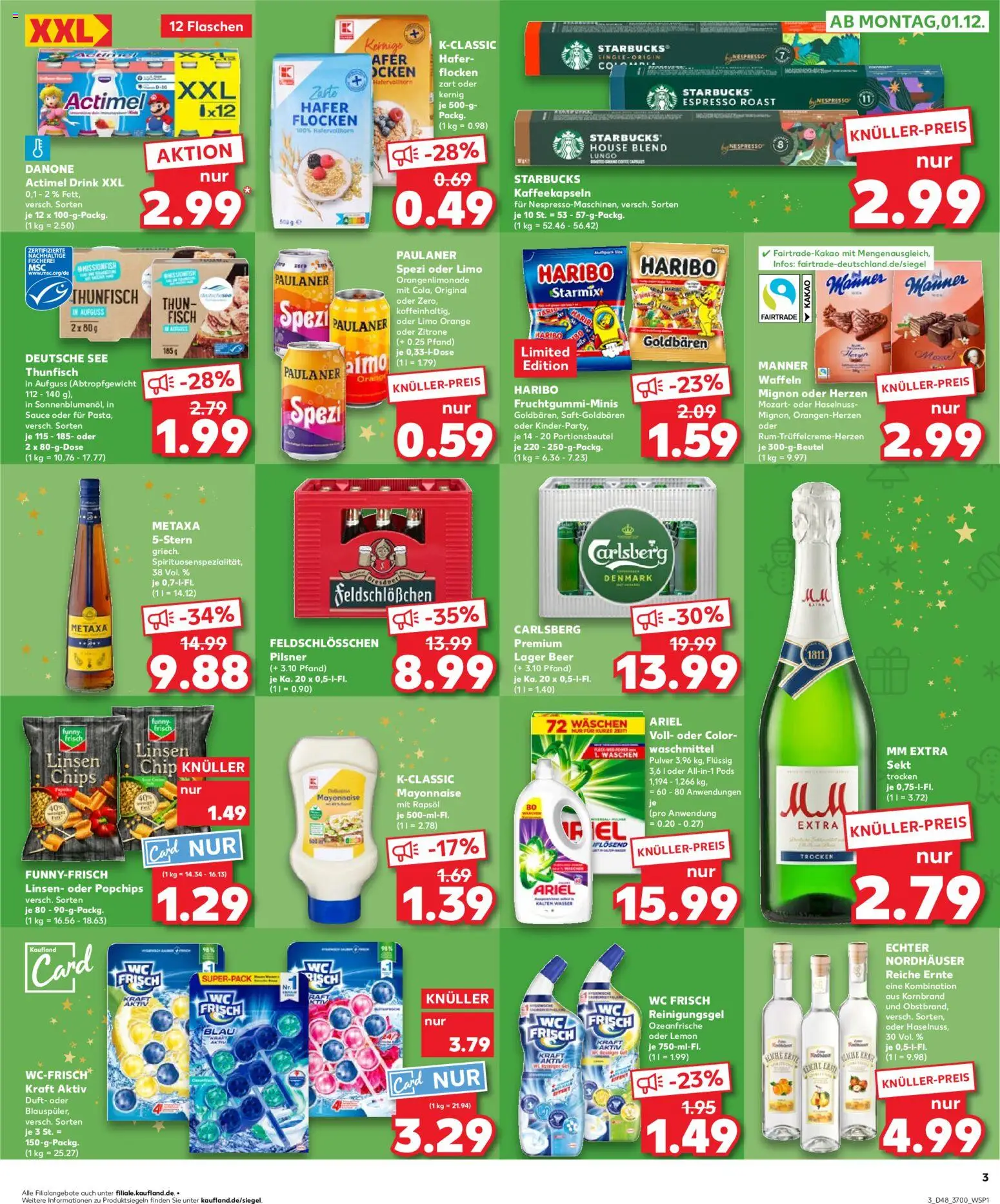 Kaufland prospekt Rostock	 – gültig ab 30.11.2025 | Seite: 3 | Produkte: Carlsberg, Thunfisch, Mayonnaise, Wc frisch
