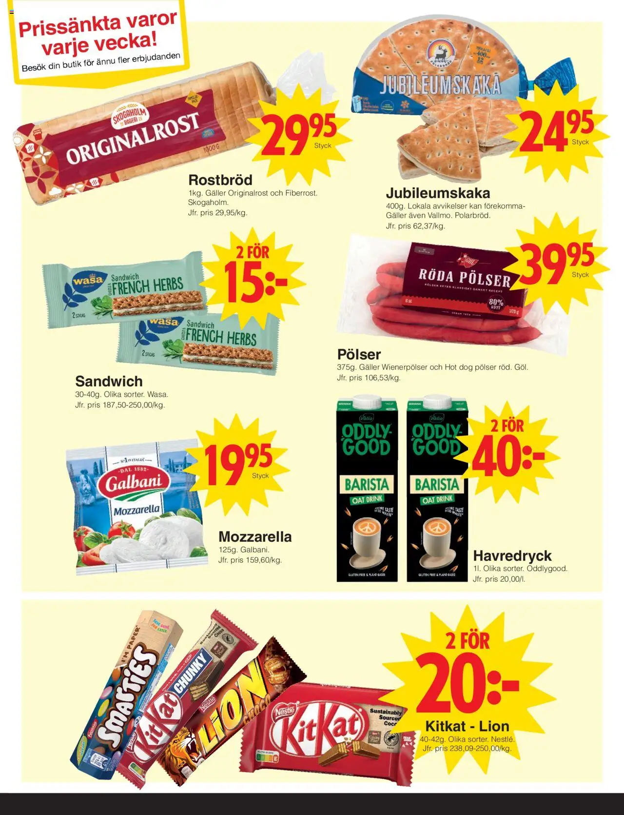 Matöppet reklamblad aktuell från 06.10.2025 | Sida: 3 | Produkter: Bageri, Rostbröd, Galler, Havredryck