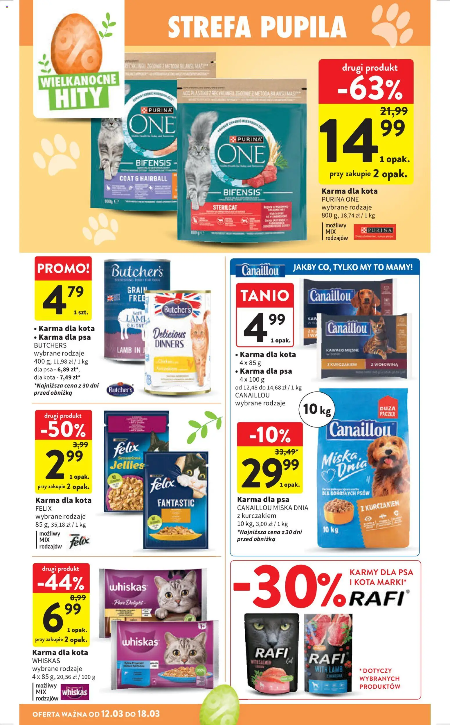 Intermarche gazetka od 12.03.2026 | Strona: 42 | Produkty: Pączki, Karma dla kota, Karma dla psa, Wołowina