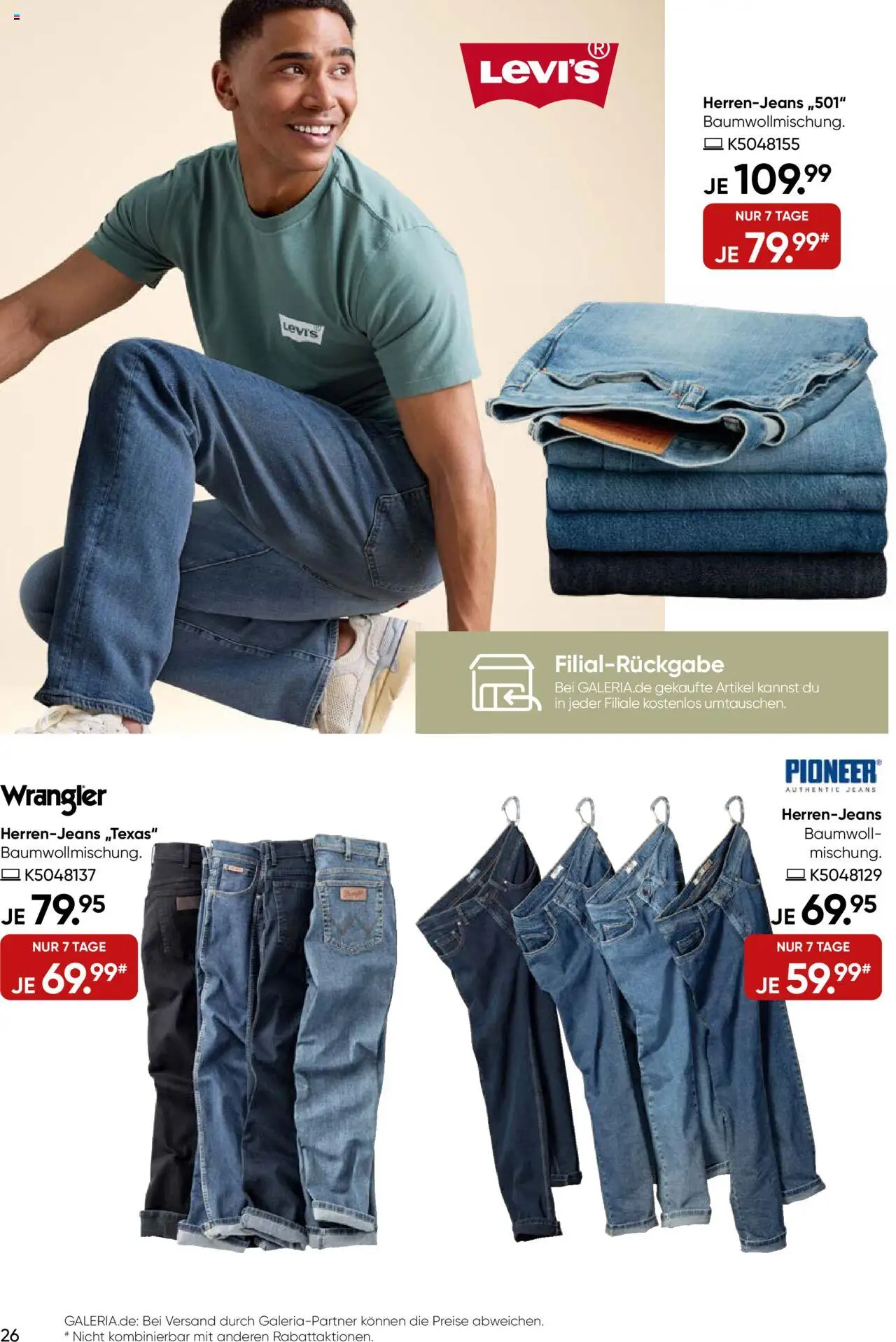 Galeria Karstadt Kaufhof Prospekt 	 - gültig ab dem 27.08.2025 | Seite: 26 | Produkte: Jeans