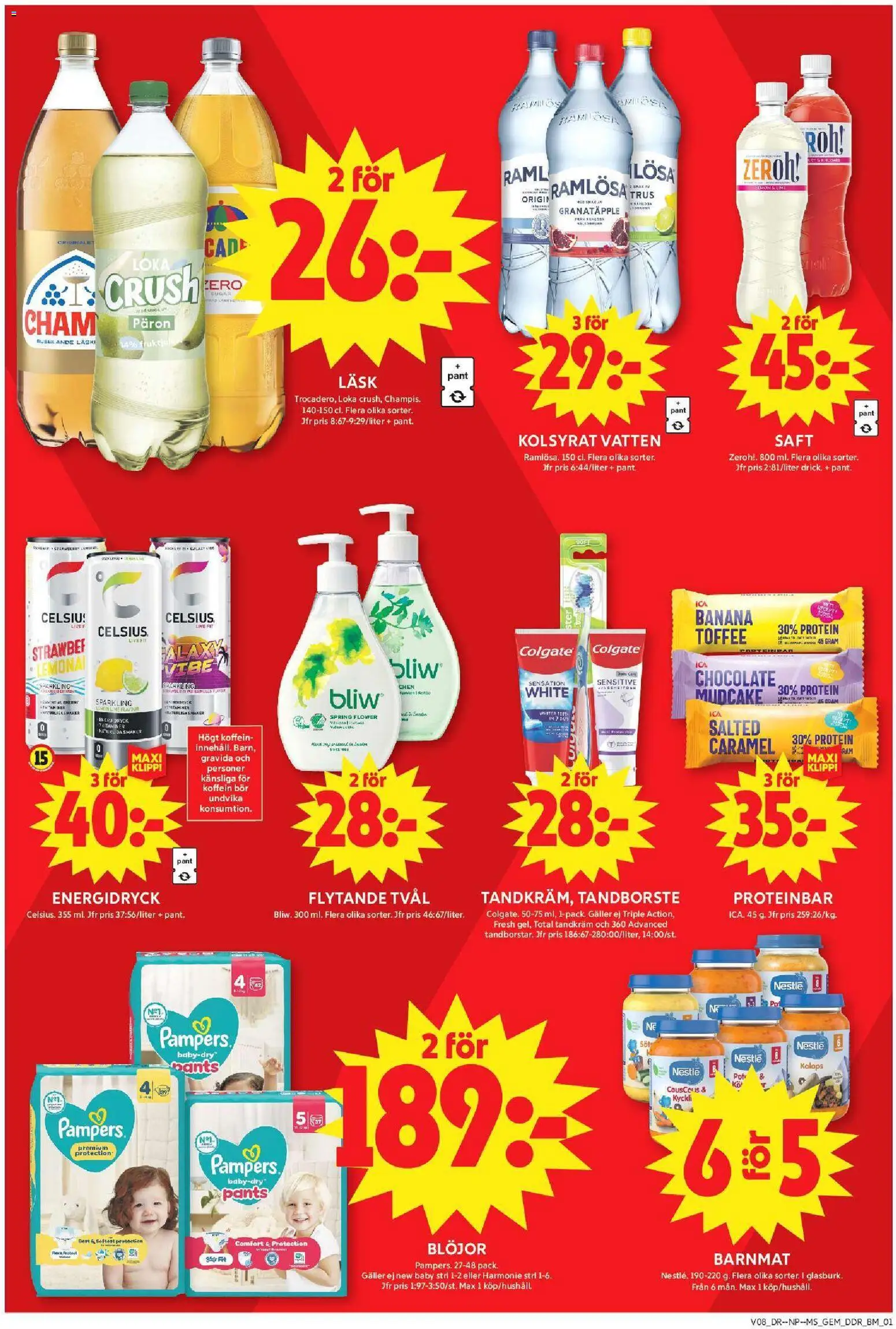 ICA Maxi reklamblad aktuell från 16.02.2026 | Sida: 8 | Produkter: Loka, Tandkräm, Juice, Energidryck