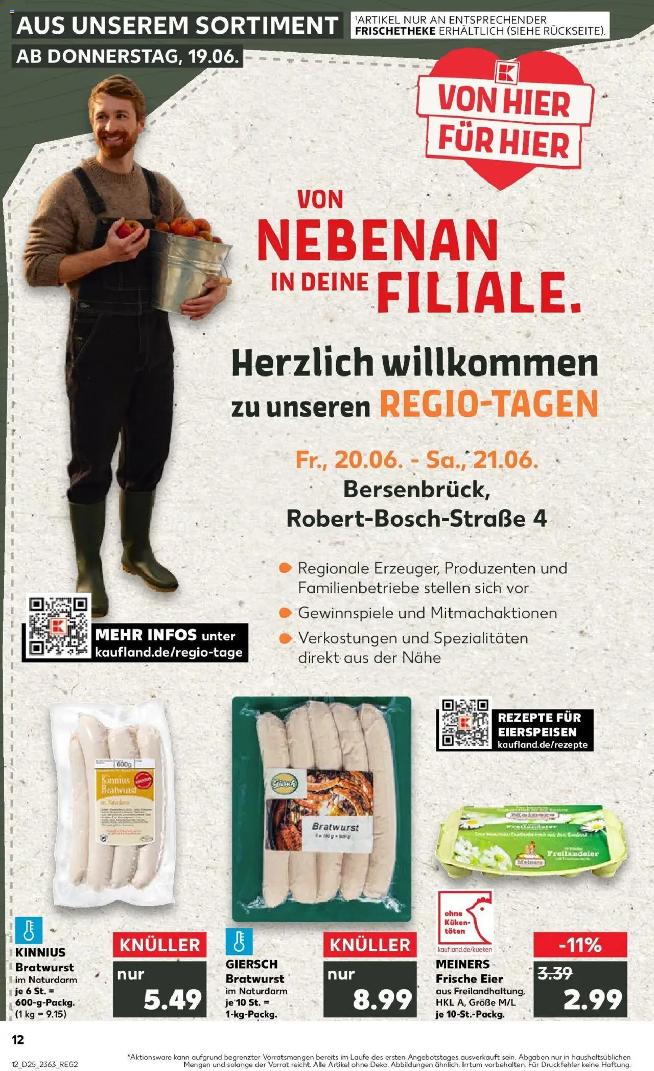 Kaufland prospekt Bersenbrück	 - gültig ab dem 22.06.2025 | Seite: 25 | Produkte: Eier, Bratwurst