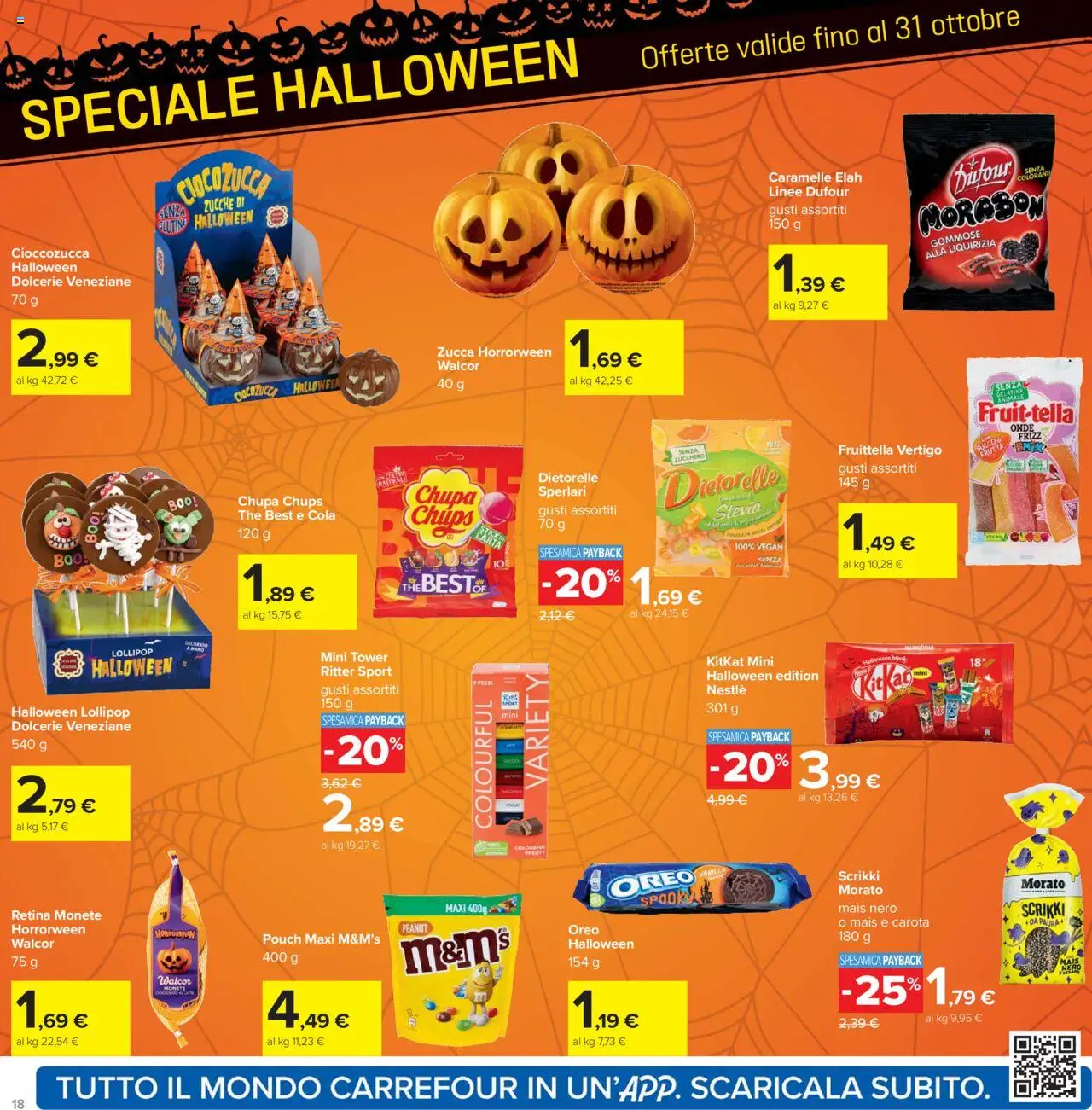 Volantino Carrefour del 10.10.2025 | Pagina: 18 | Prodotti: Stevia, Succo, Caramelle, Frutta