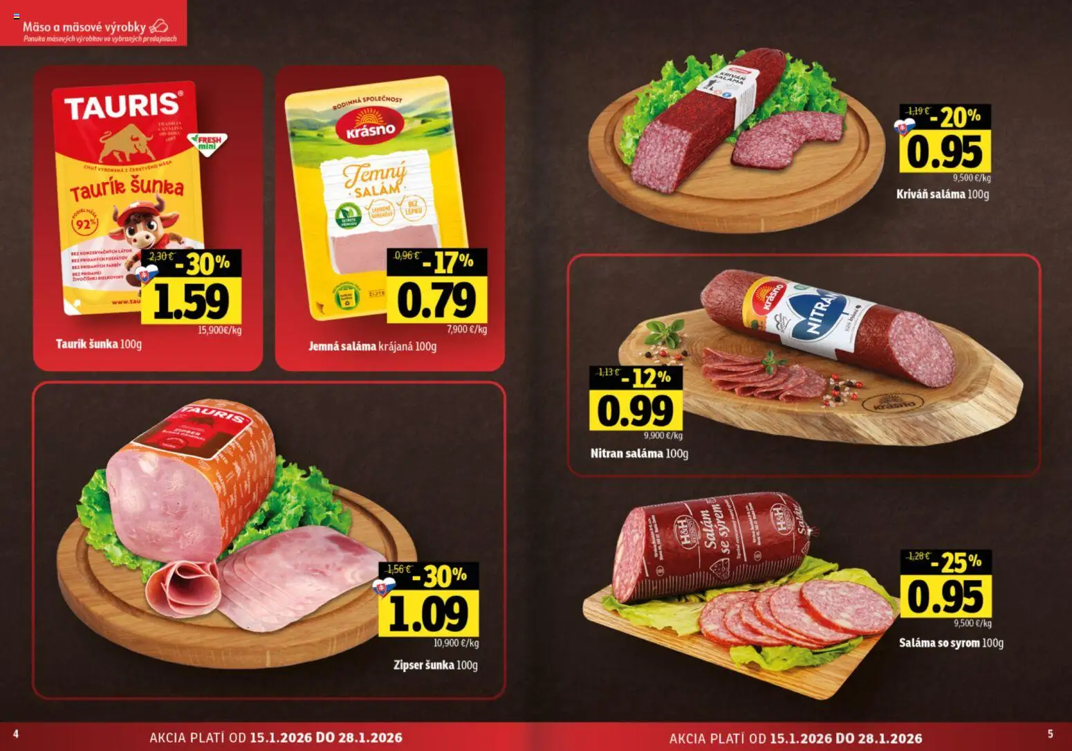 Nové Fresh akcie – leták je platný od 15.01.2026 | Strana: 3 | Produkty: Saláma, Šunka