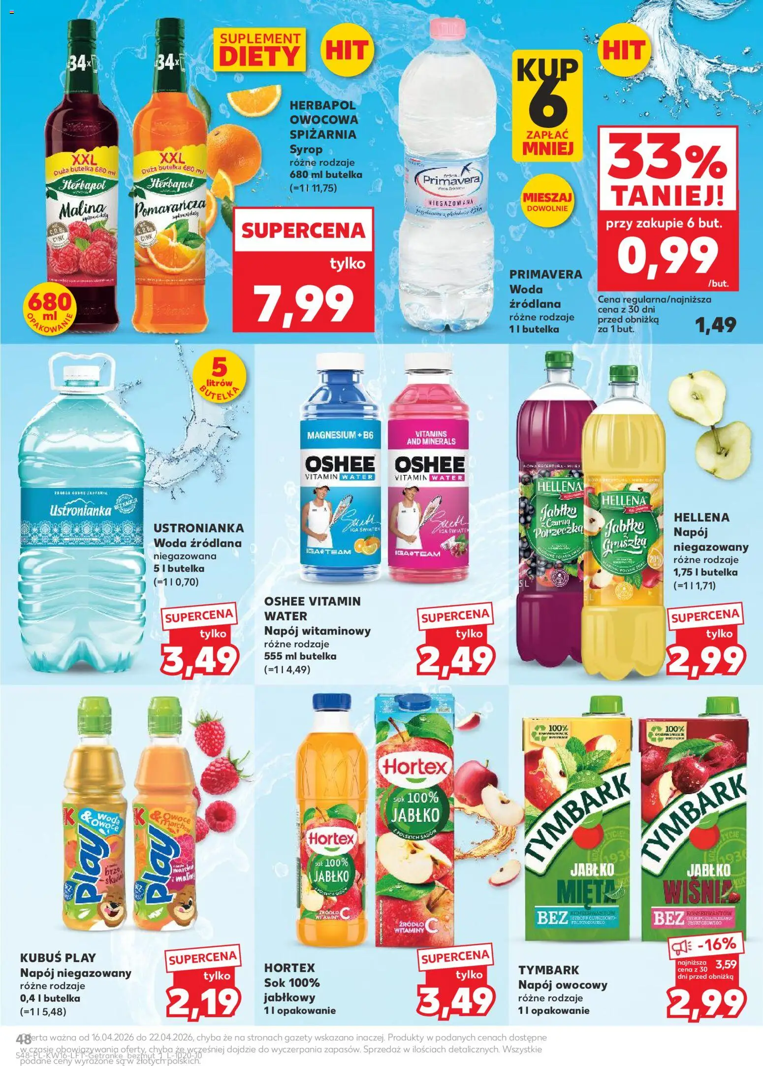 Kaufland gazetka od 16.04.2026 | Strona: 48 | Produkty: Gruszka, Malina, Woda źródlana, Sok
