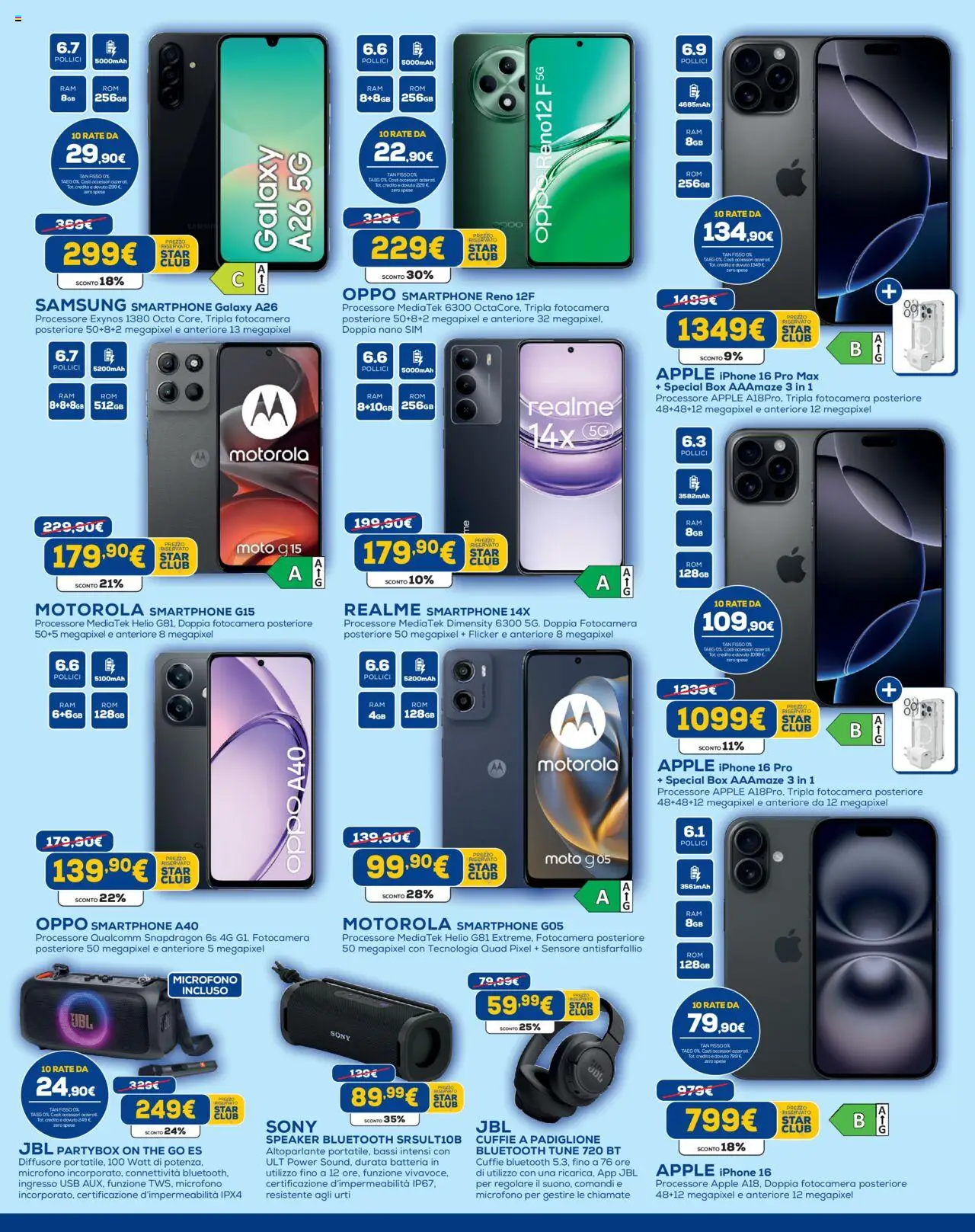 Volantino Euronics del 31.07.2025 | Pagina: 3 | Prodotti: Iphone, Smartphone, Speaker, Samsung