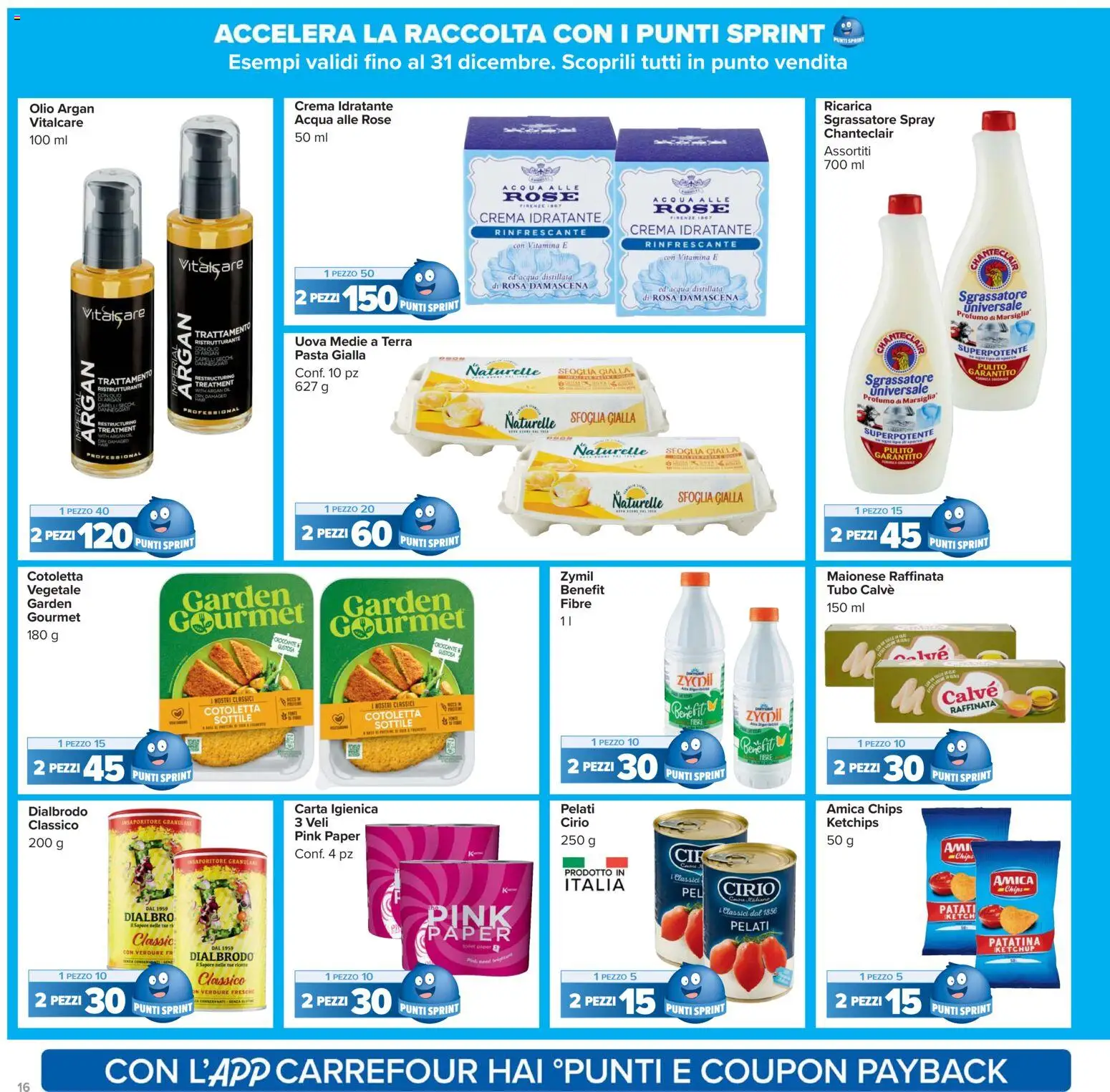 Volantino Carrefour del 02.12.2025 | Pagina: 16 | Prodotti: Carta igienica, Acqua, Tubo, Pasta