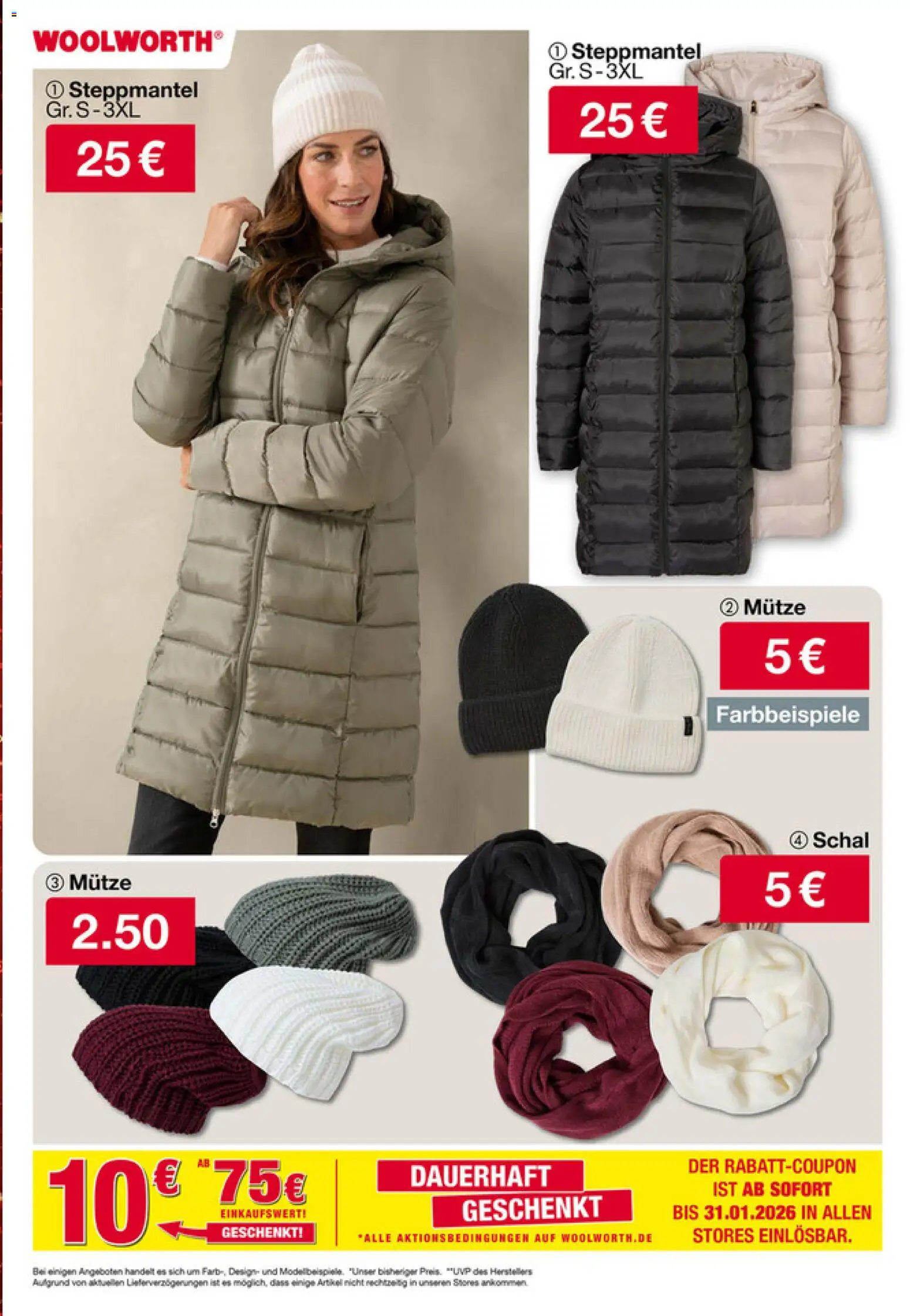 Woolworth Unser neuer Prospekt  – gültig ab 31.10.2025 | Seite: 9 | Produkte: Steppmantel, Schal