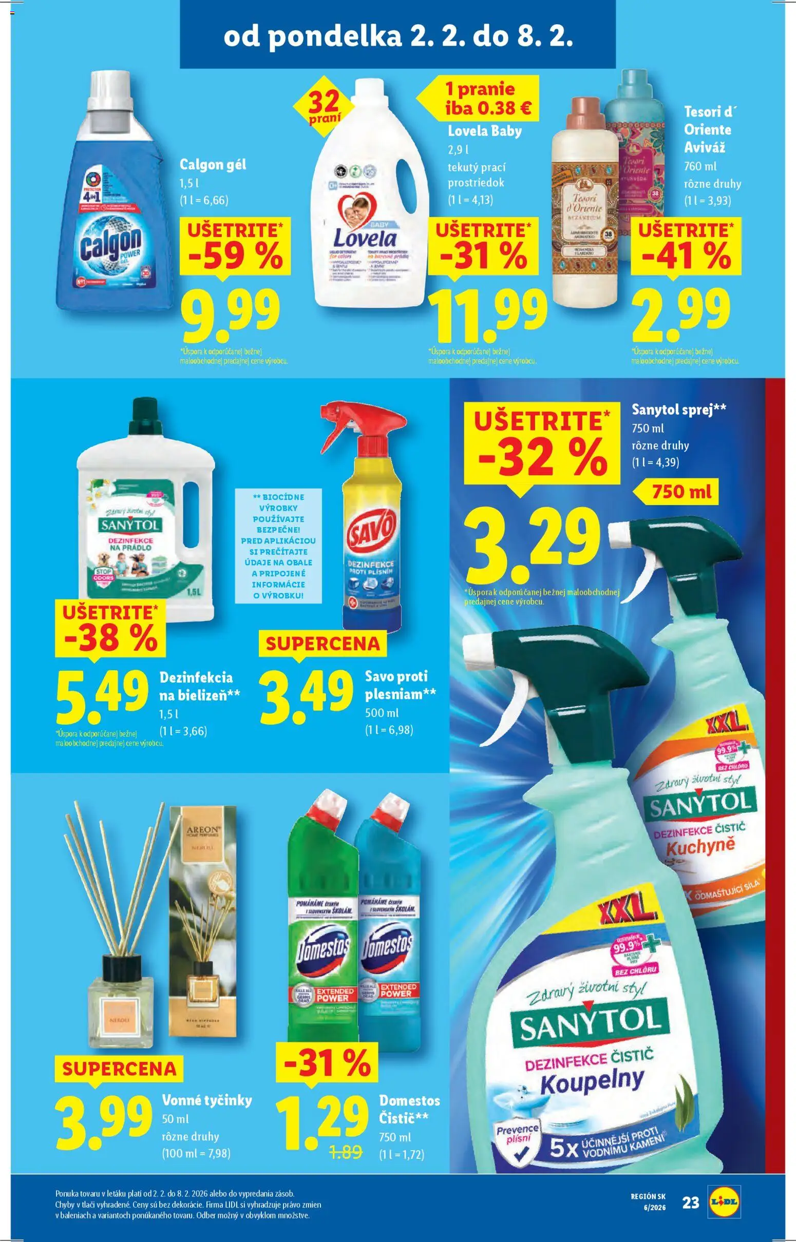 Nové Lidl akcie – leták je platný od 05.02.2026 | Strana: 69 | Produkty: Sanytol, Aviváž, Kuchyne, Domestos