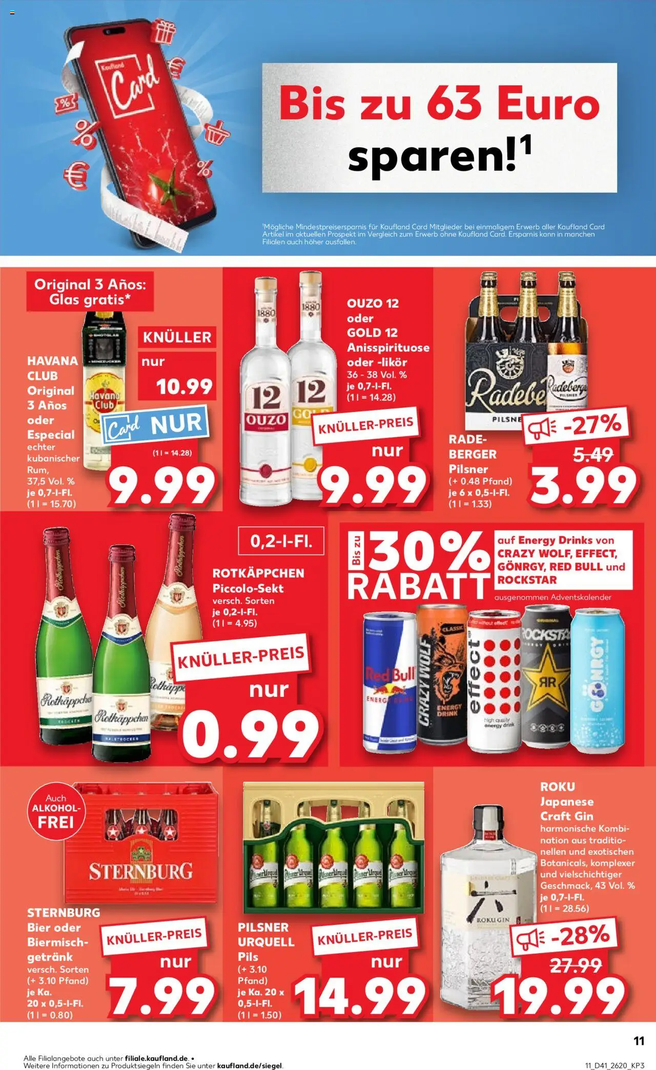 Kaufland prospekt Zeitz	 – gültig ab 09.10.2025 | Seite: 11 | Produkte: Ouzo 12, Energy, Likör, Rum