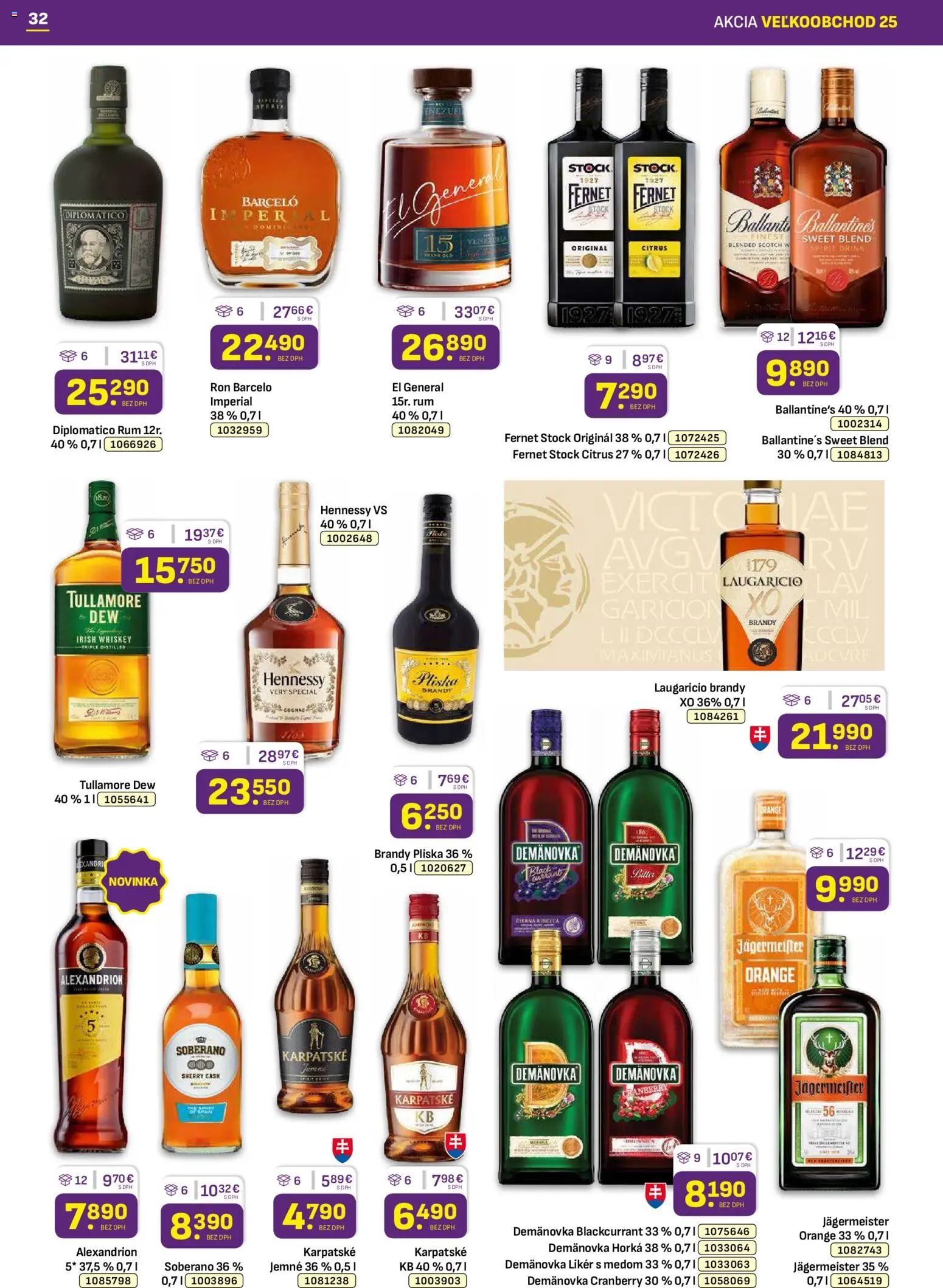 Nové Libex akcie – leták je platný od 15.12.2025 | Strana: 32 | Produkty: Jägermeister, Fernet, Tullamore Dew, Hennessy