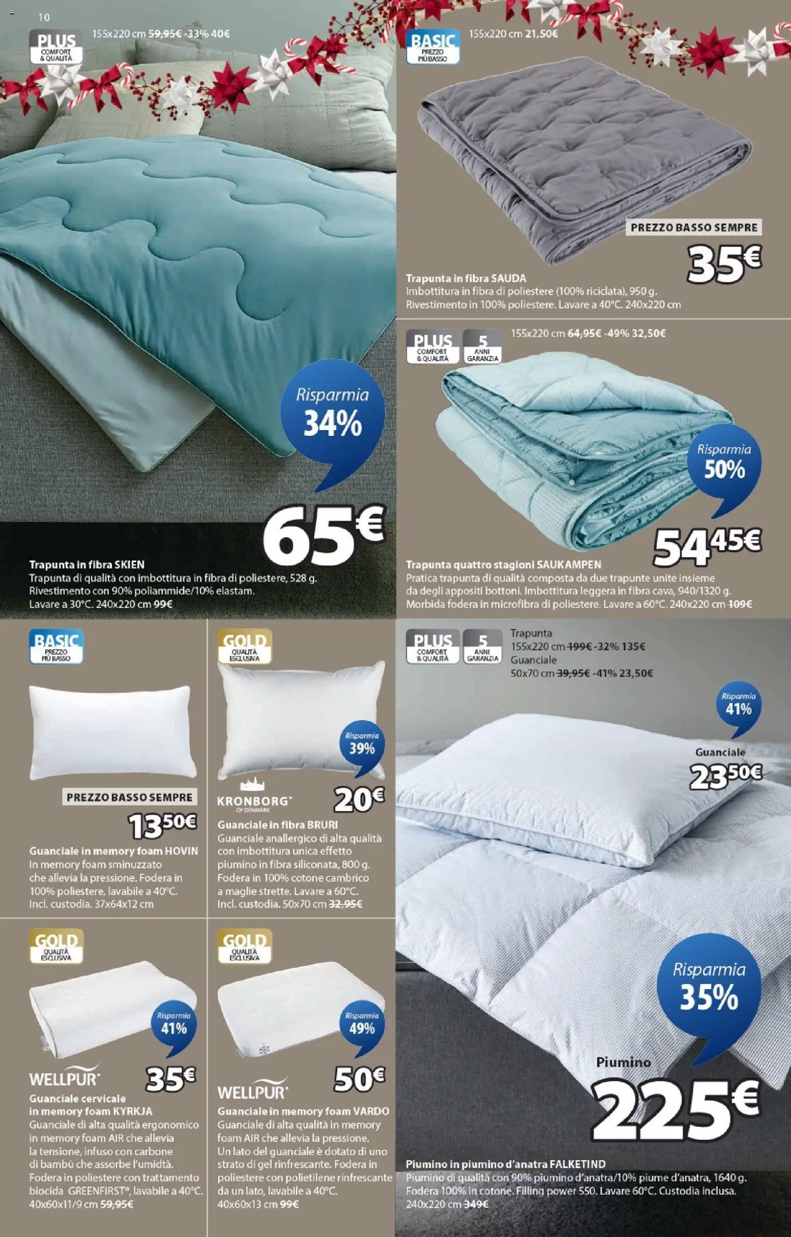 Volantino JYSK del 11.12.2025 | Pagina: 10 | Prodotti: Trapunta, Guanciale