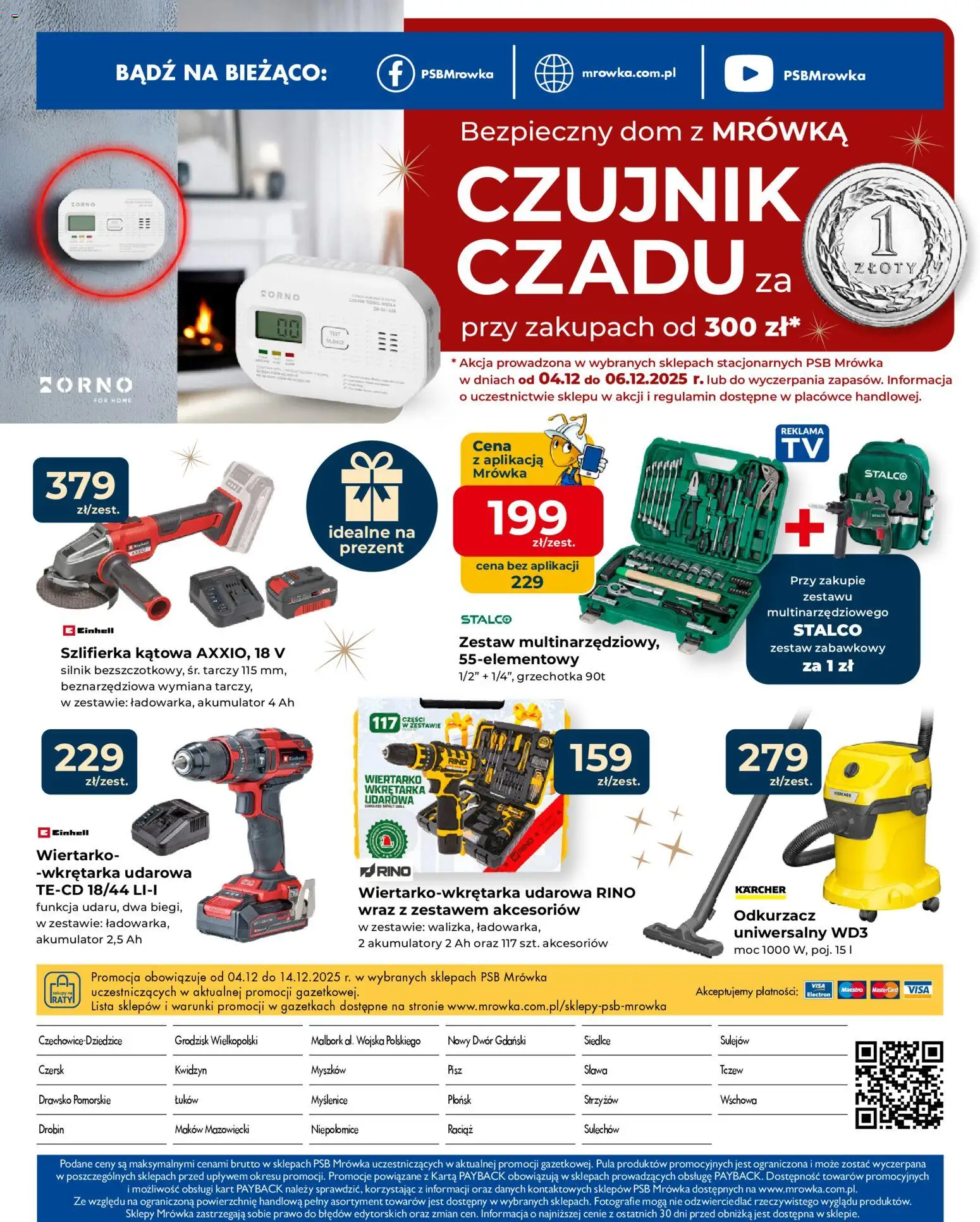 Mrówka Gazetka - Malbork od 04.12.2025 | Strona: 16 | Produkty: Karta, Odkurzacz, Szlifierka