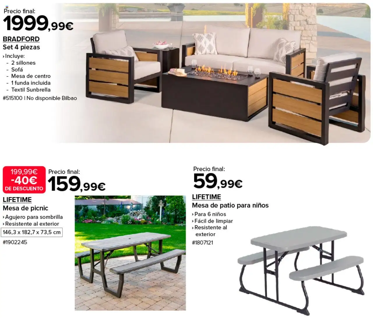 Costco catálogo │ válido desde el 04.06.2025 | Página: 4 | Productos: Sombrilla, Funda, Sofá, Mesa