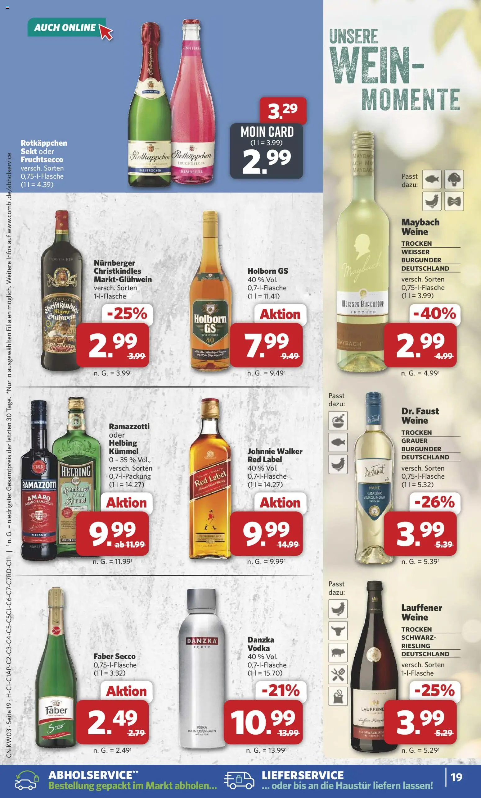 Combi Prospekt 	 – gültig ab 12.01.2026 | Seite: 19 | Produkte: Sekt, Wein, Ramazzotti, Johnnie walker
