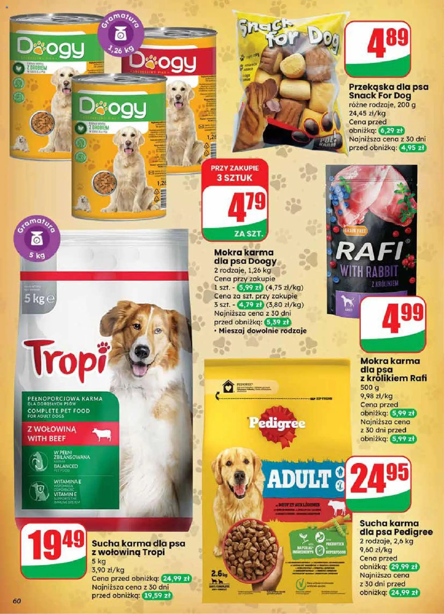 Dino Gazetka od 27.12.2025 | Strona: 60 | Produkty: Pedigree, Karma dla psa, Sucha karma dla psa, Wołowina