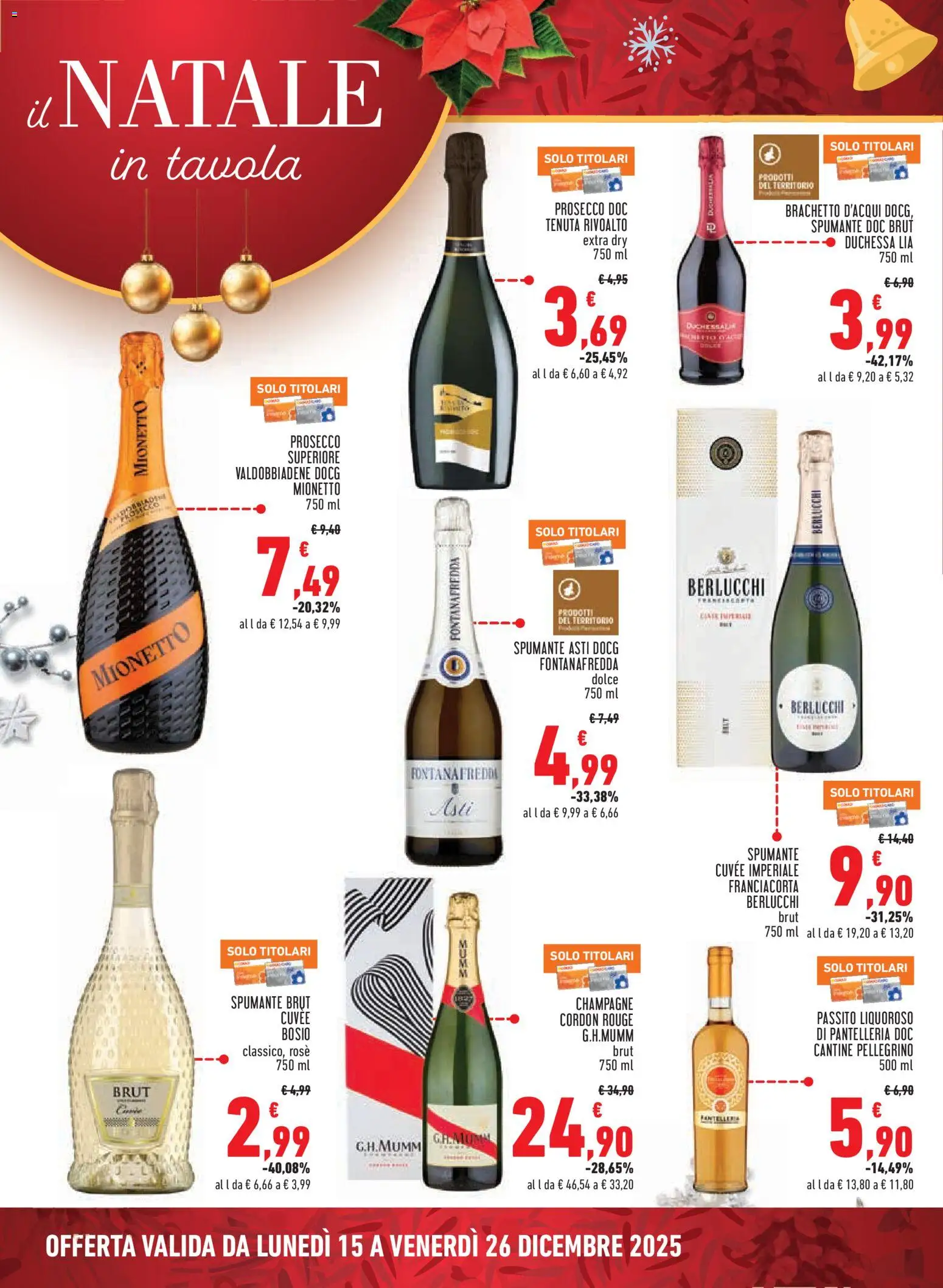 Volantino Conad del 15.12.2025 | Pagina: 4 | Prodotti: Prosecco, Spumante, Champagne