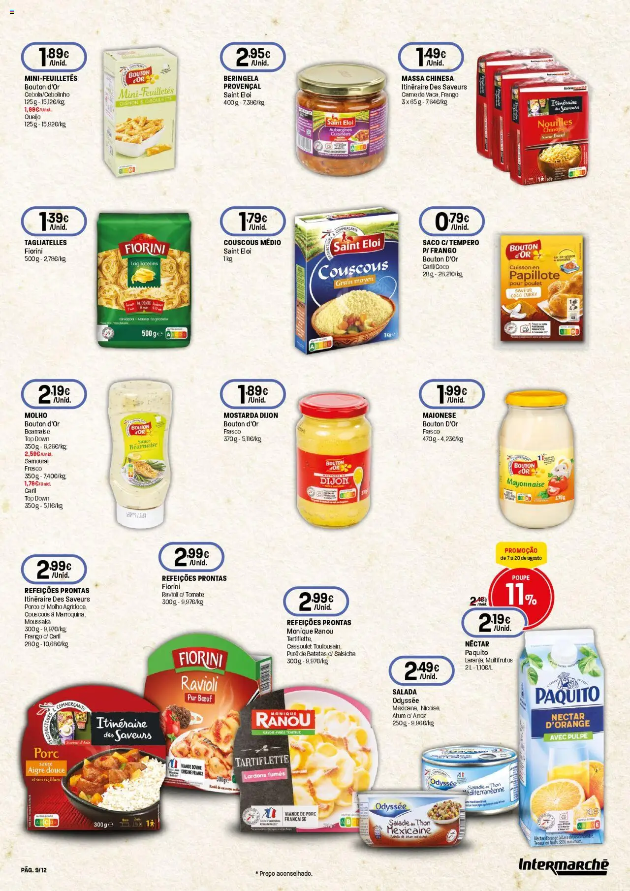 Intermarché -  Produtos Franceses │ válido de 07.08.2025 | Página: 9 | Produtos: Frango, Queijo, Arroz, Carne