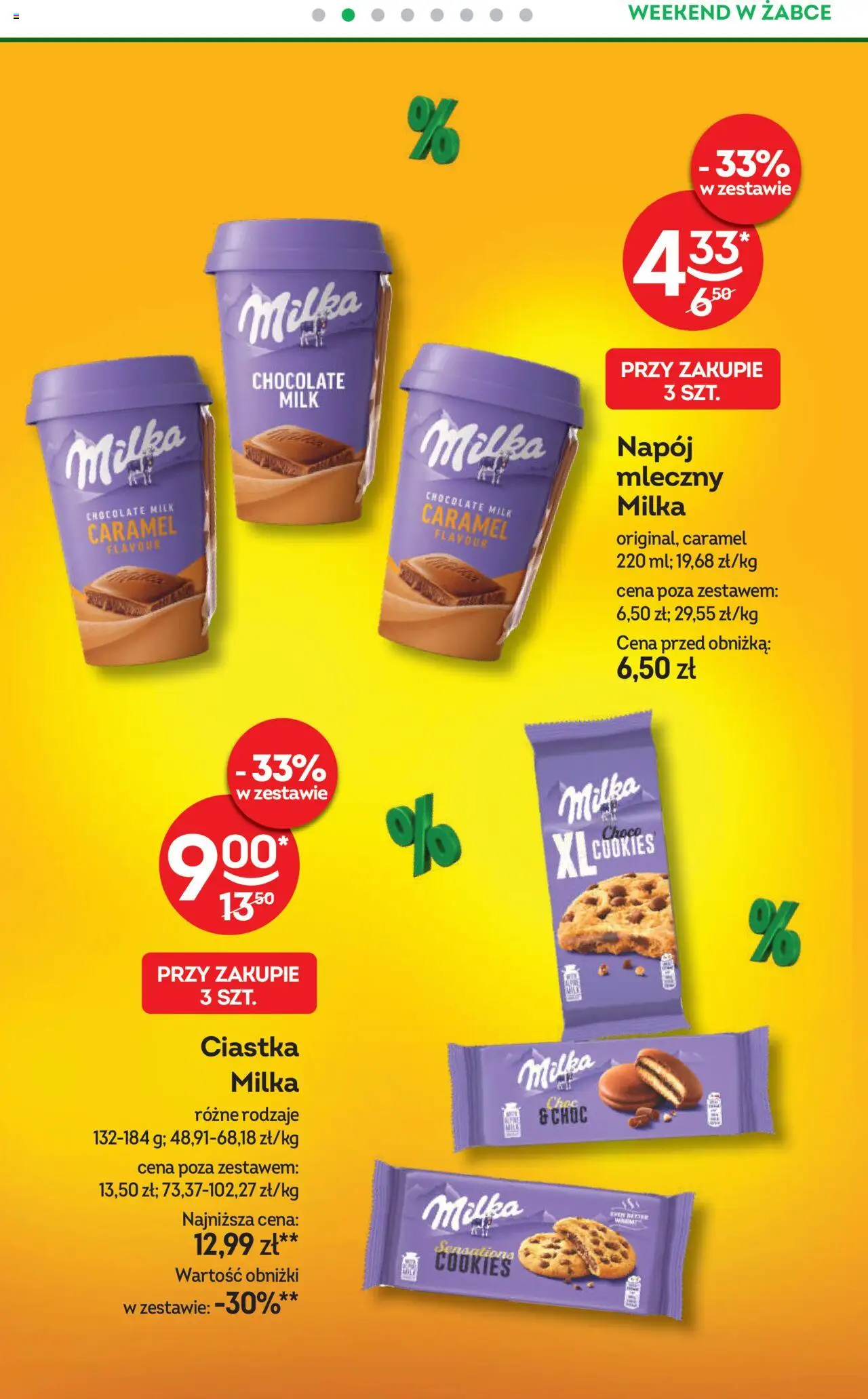 Żabka Gazetka - Weekendowe promocje od 19.09.2025 | Strona: 3 | Produkty: Milka, Ciastka