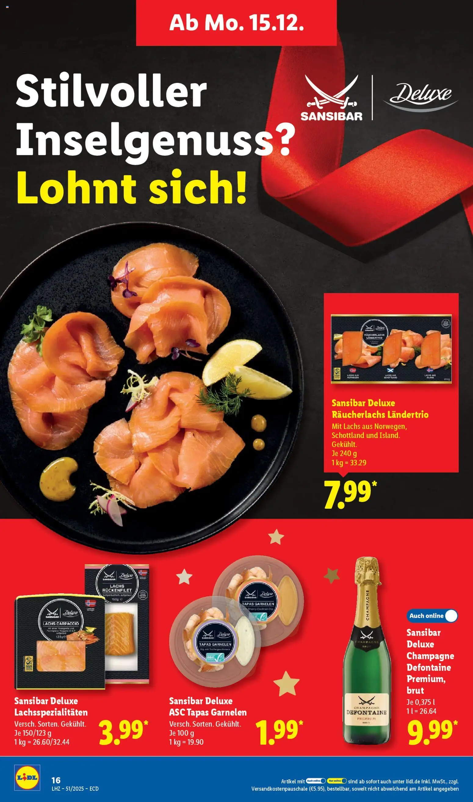 Lidl - Prospekt – gültig ab 15.12.2025 | Seite: 28 | Produkte: Garnelen, Lachs, Räucherlachs