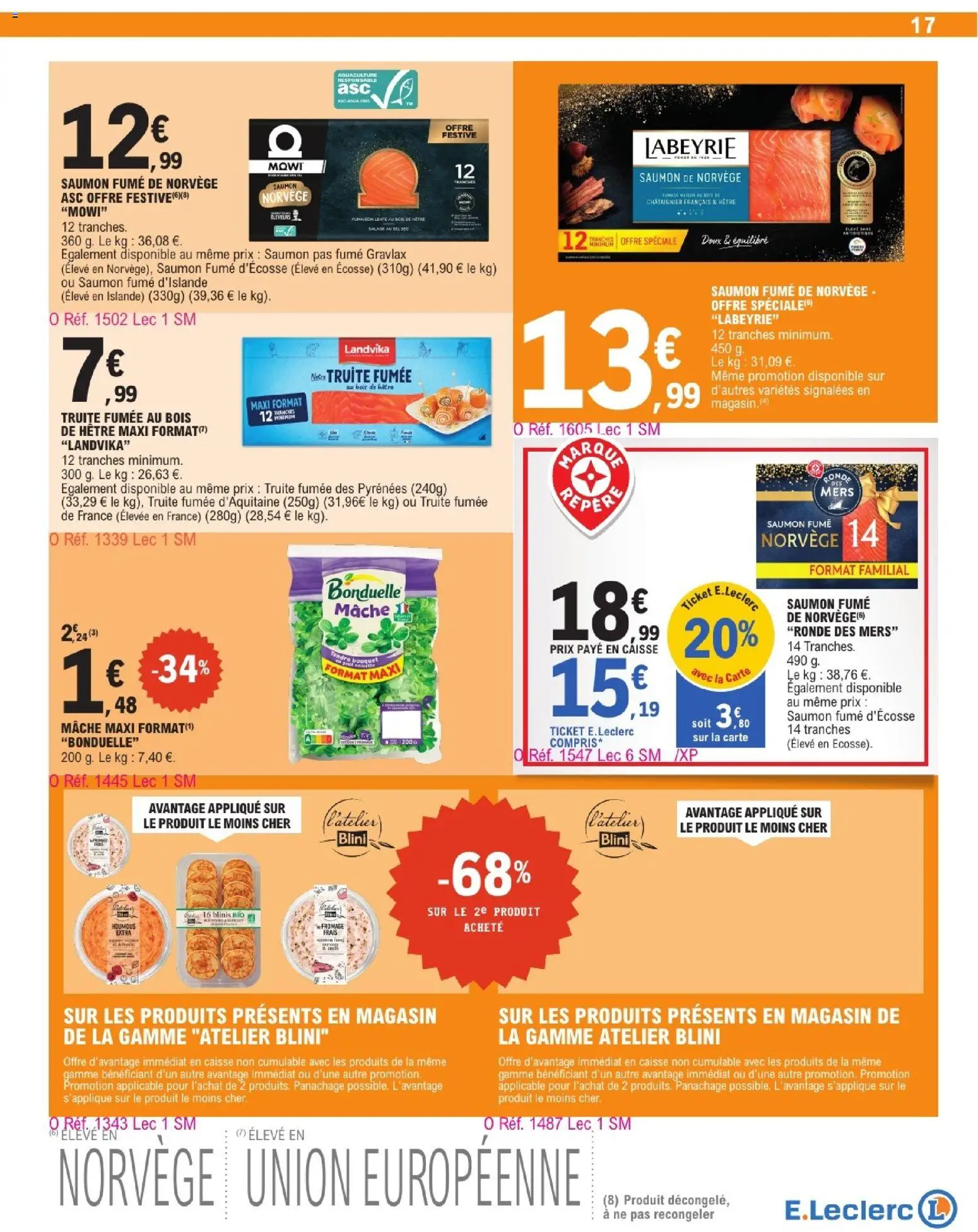 {H1} | Page: 17 | Produits: Mâche, Truite fumée, Fromage, Saumon