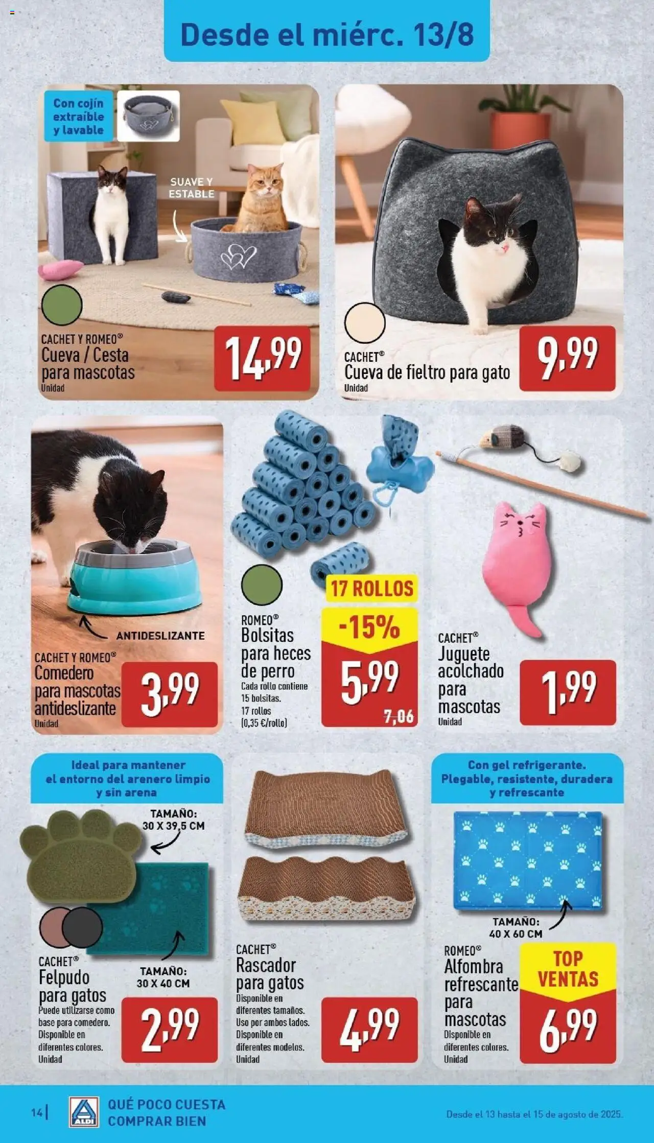 Aldi folleto Península │ válido desde el 11.08.2025 | Página: 14 | Productos: Cojín, Cesta, Alfombra, Felpudo