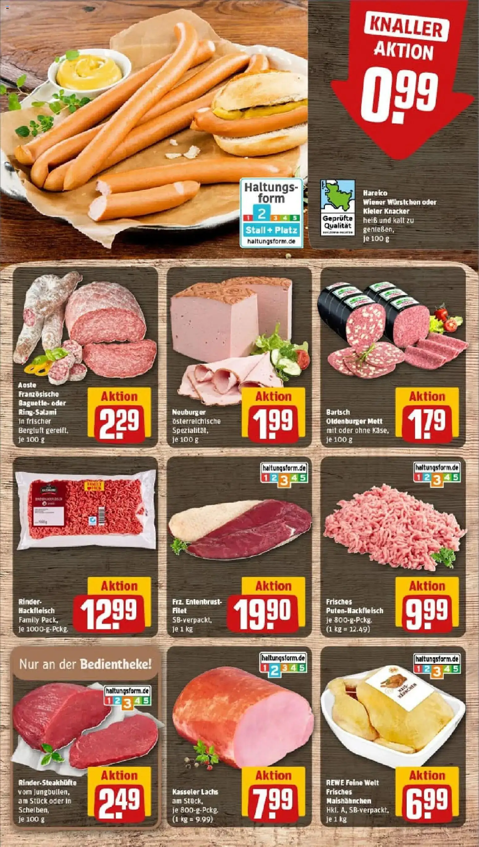 Rewe prospekt Flensburg	 – gültig ab 10.11.2025 | Seite: 8 | Produkte: Wiener wurstchen, Baguette, Lachs, Steak