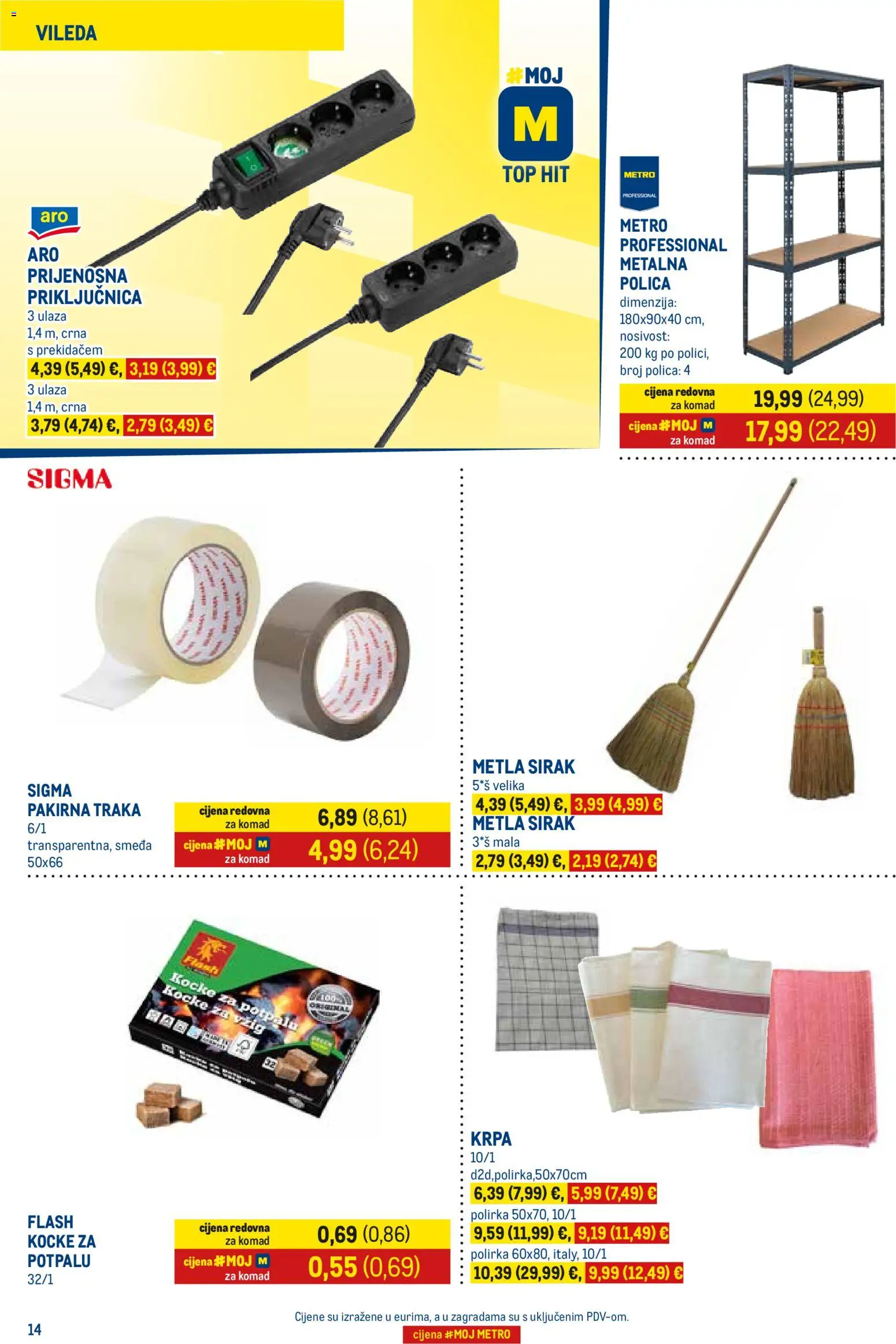 Metro katalog | vrijedi od 01.12.2025 | Stranica: 14 | Proizvodi: Polica, Kocke za potpalu, Metla, Vileda