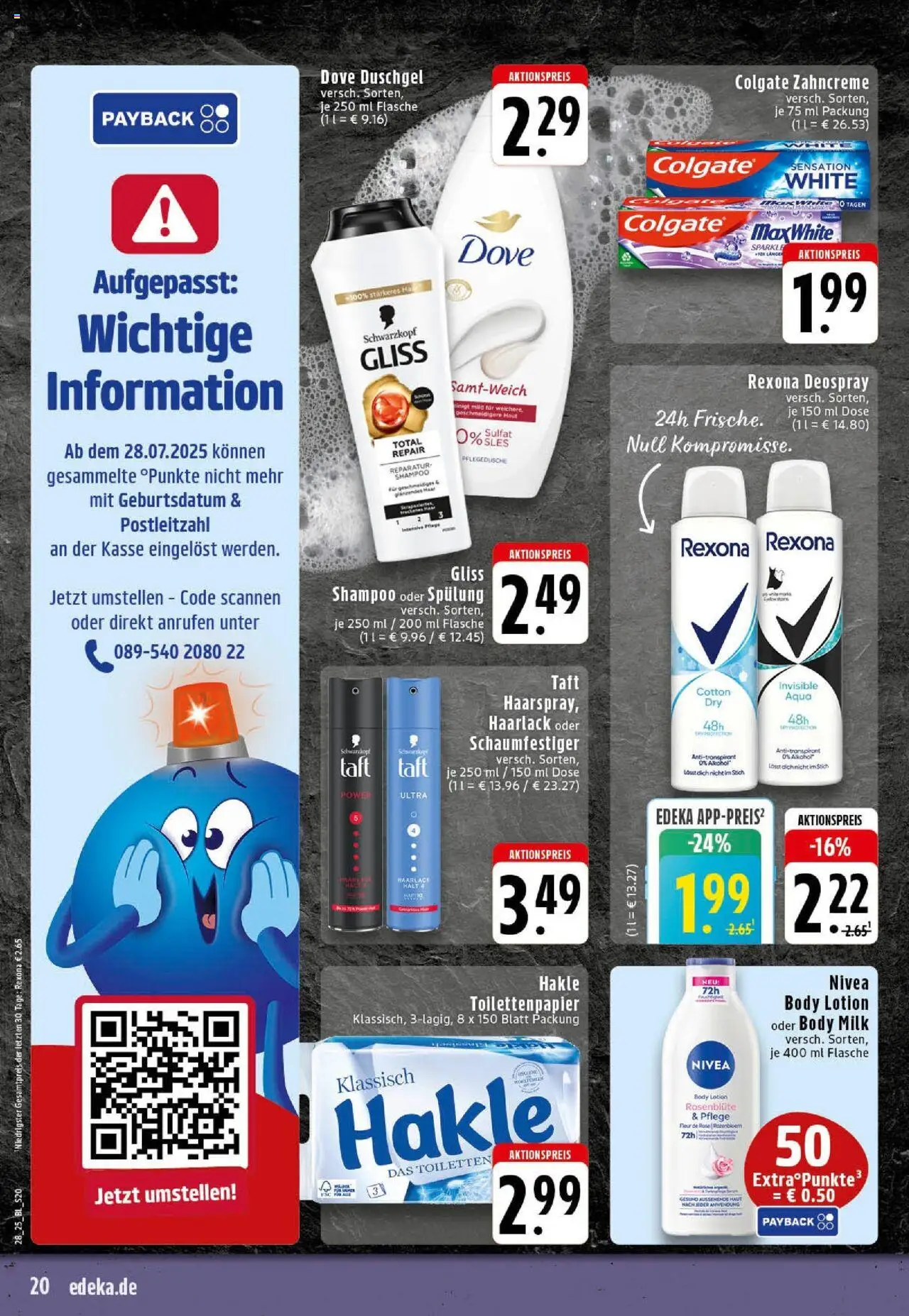 Edeka prospekt Westerkappeln	 - gültig ab dem 06.07.2025 | Seite: 20 | Produkte: Spülung, Deodorant, Deospray, Body Milk