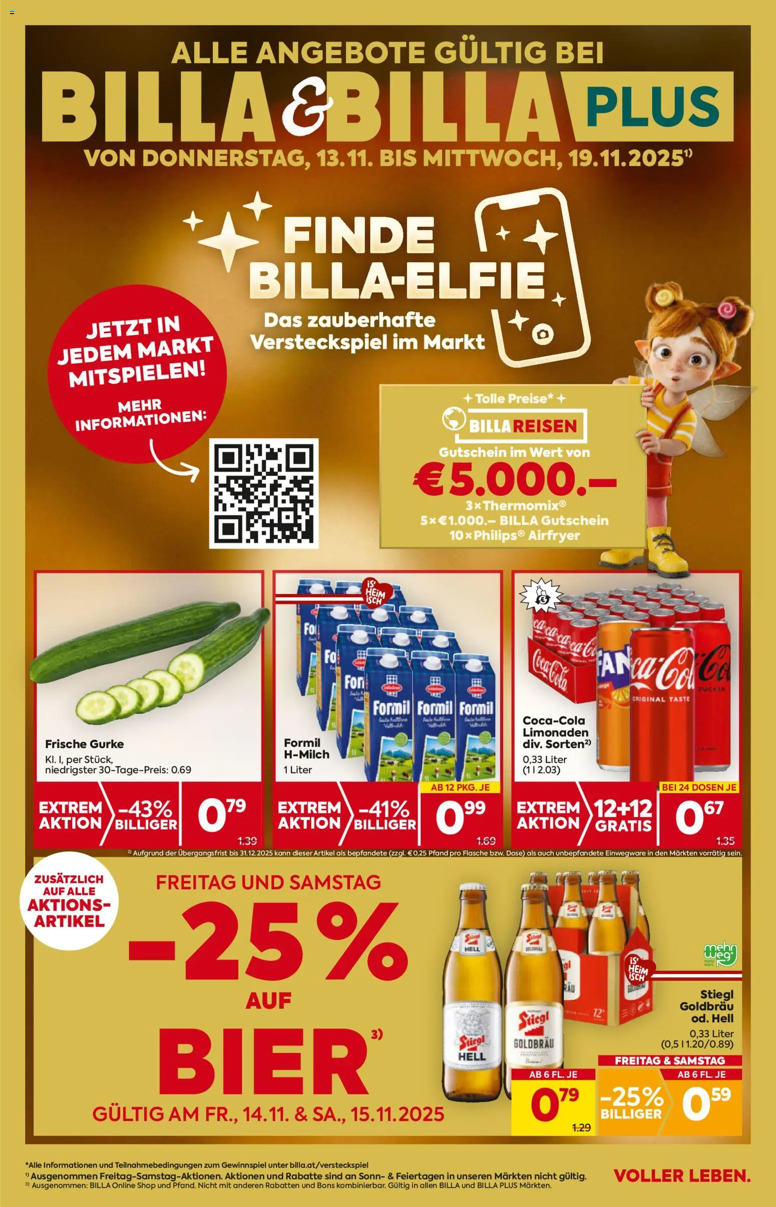 Billa Flugblatt - Salzburg gültig ab 13.11.2025 | Seite: 1 | Produkte: Bier