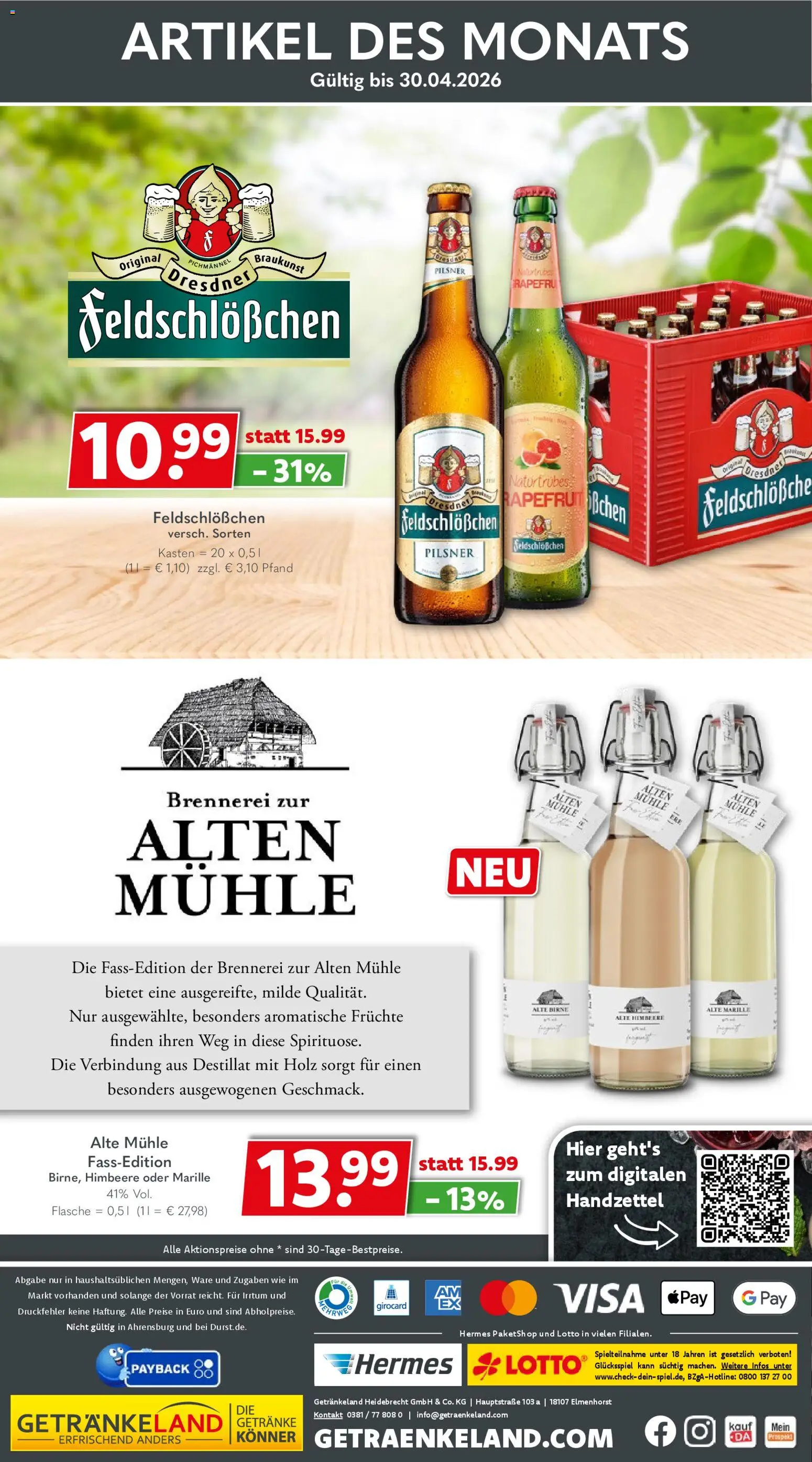 Getränkeland Prospekt 	 – gültig ab 13.04.2026 | Seite: 8 | Produkte: Mühle, Birne, Himbeere