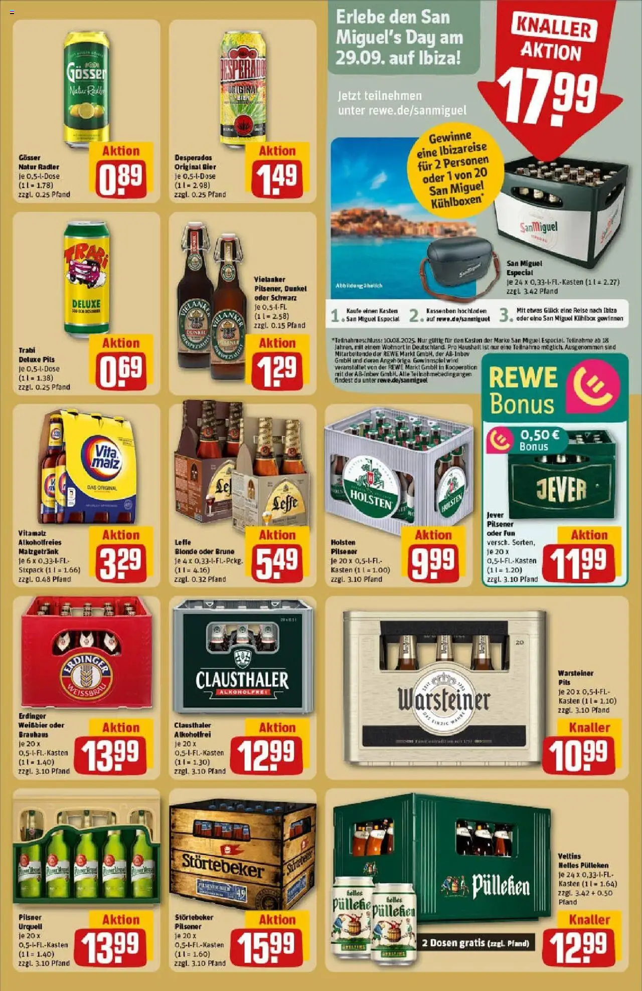 Rewe prospekt Schwerin	 - gültig ab dem 20.07.2025 | Seite: 23 | Produkte: Bier, Pilsner urquell, Warsteiner, Jever